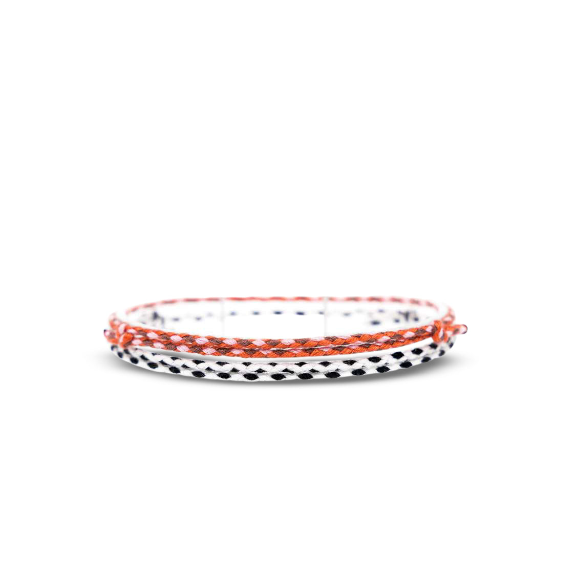 2x Cotton Surfer Anklet - Red + White