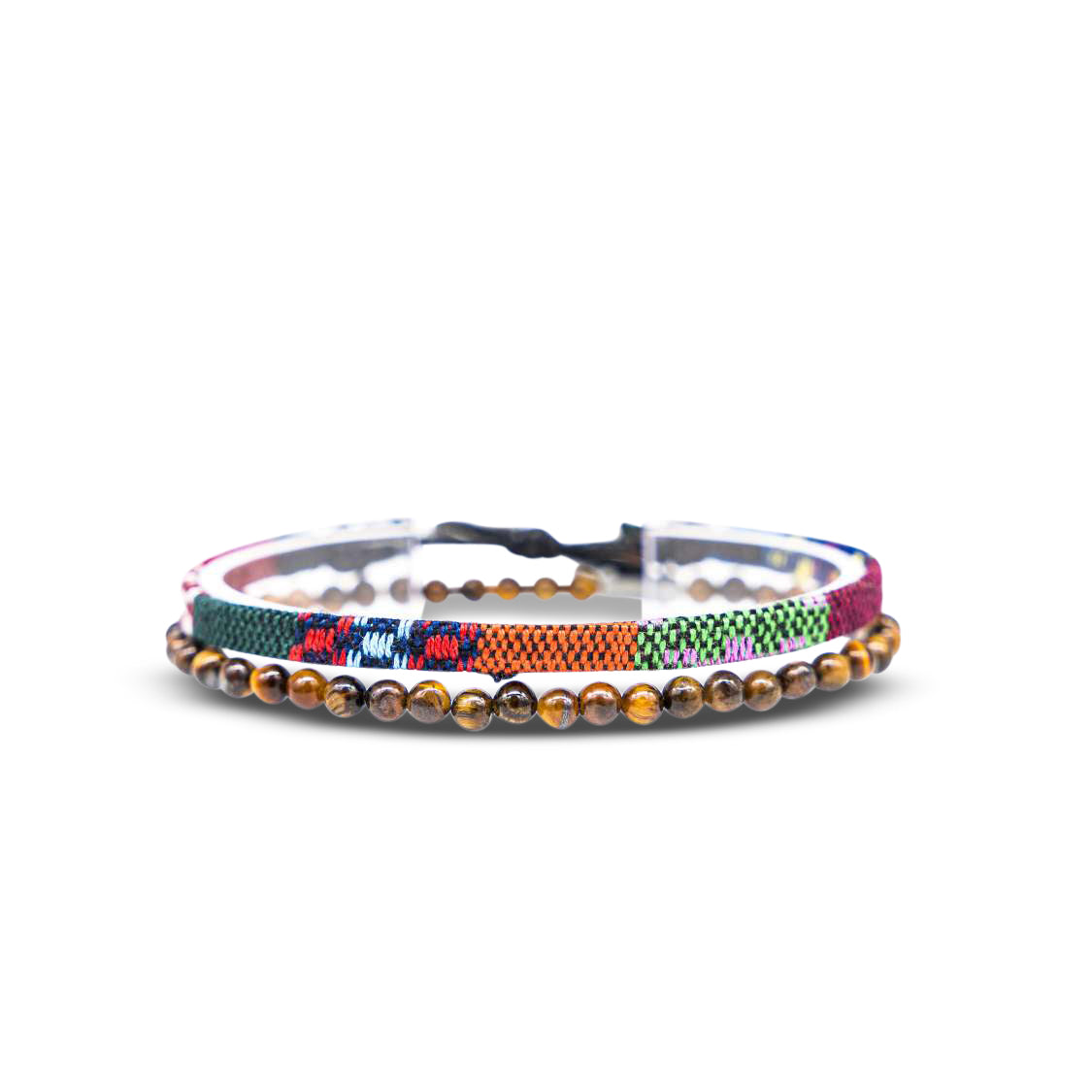 2x Boho Surfer Bracelet Men - Ethno + Tigereyes