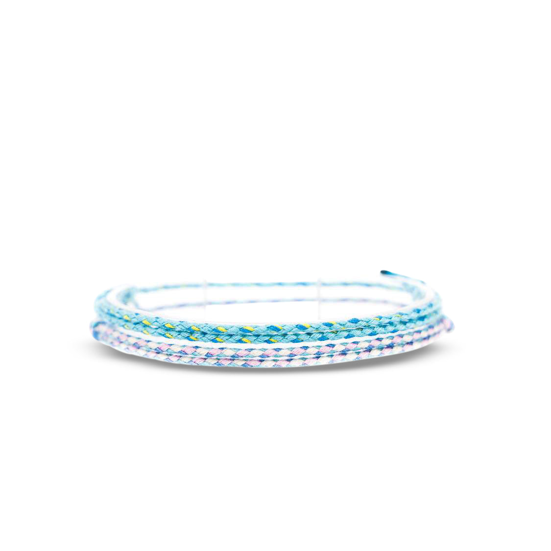 2x Cotton Surfer Anklet - Light Blue Set