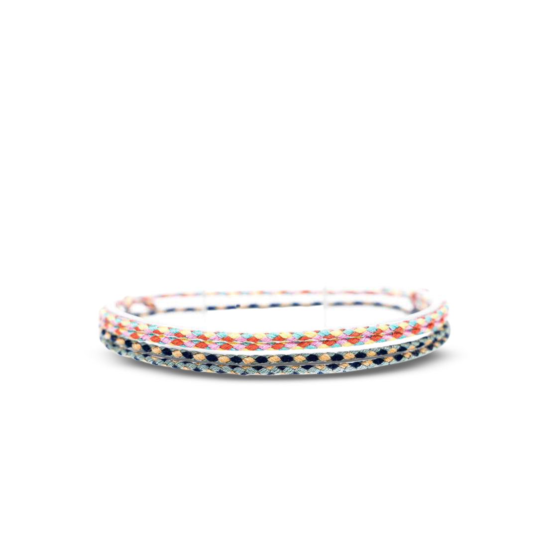 2x Cotton Surfer Anklet - Blue + Yellow