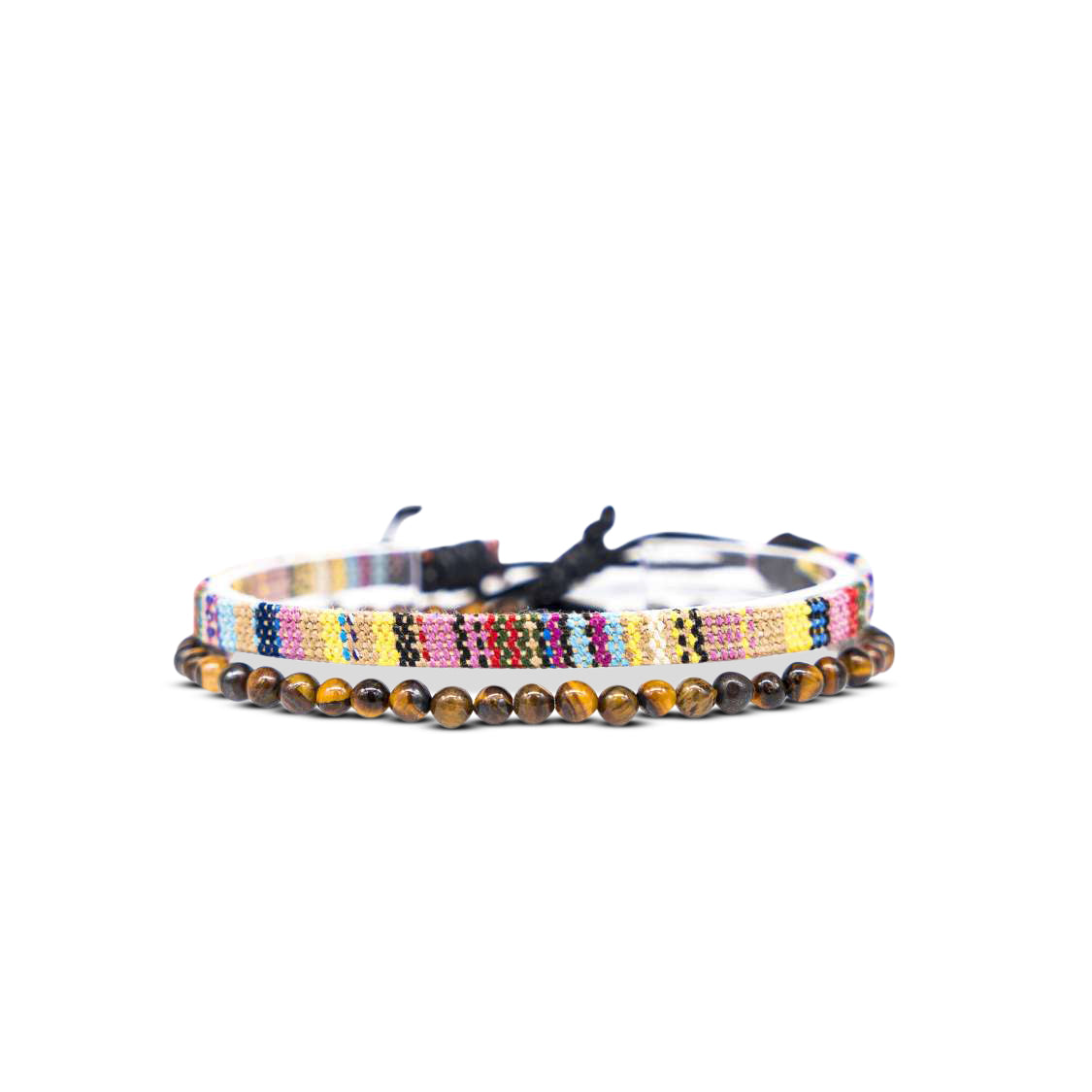 2x Boho Surfer Bracelet Men -  Yellow + Tigereyes