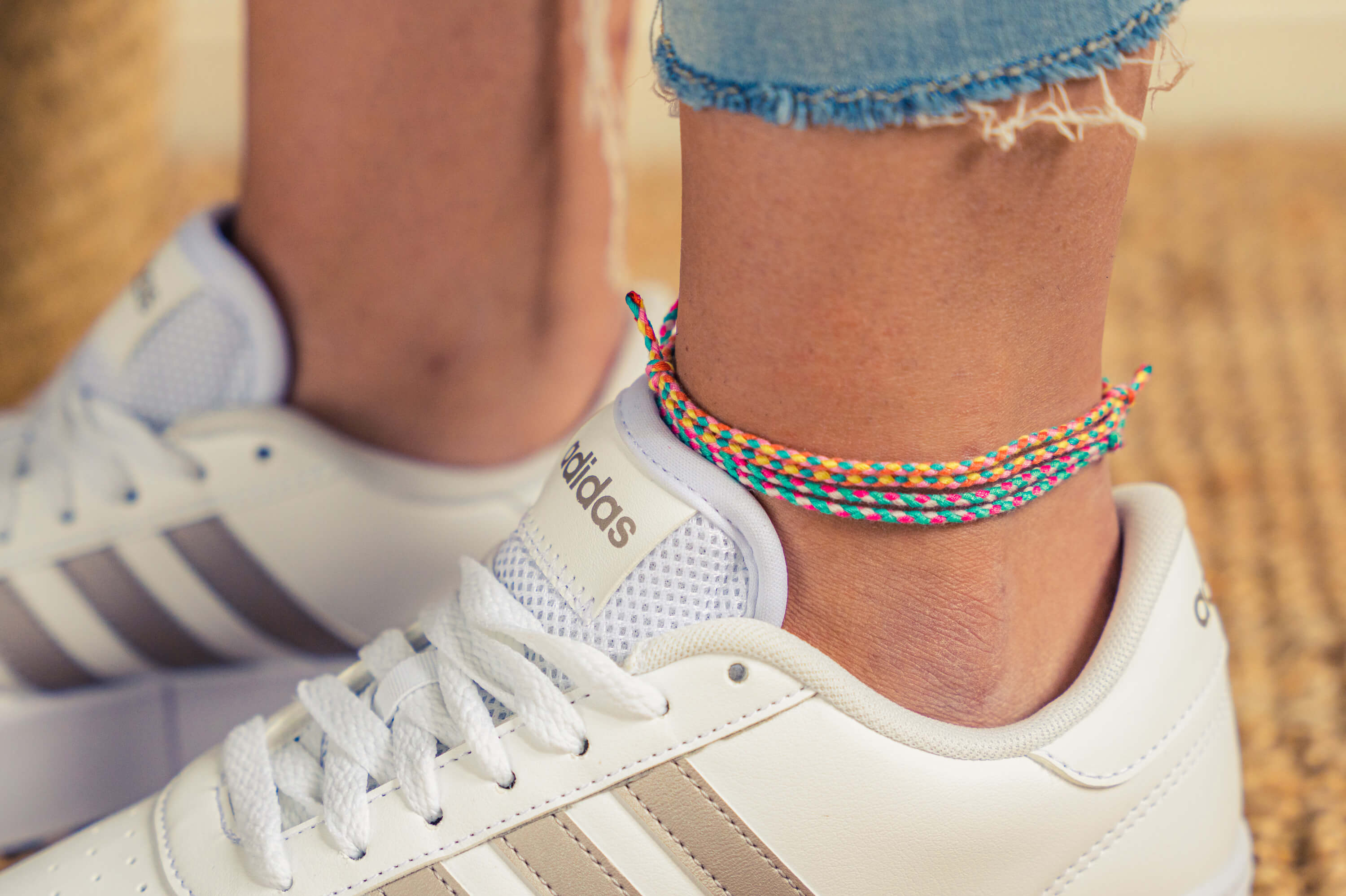 2x Cotton Surfer Anklet - Retro Set