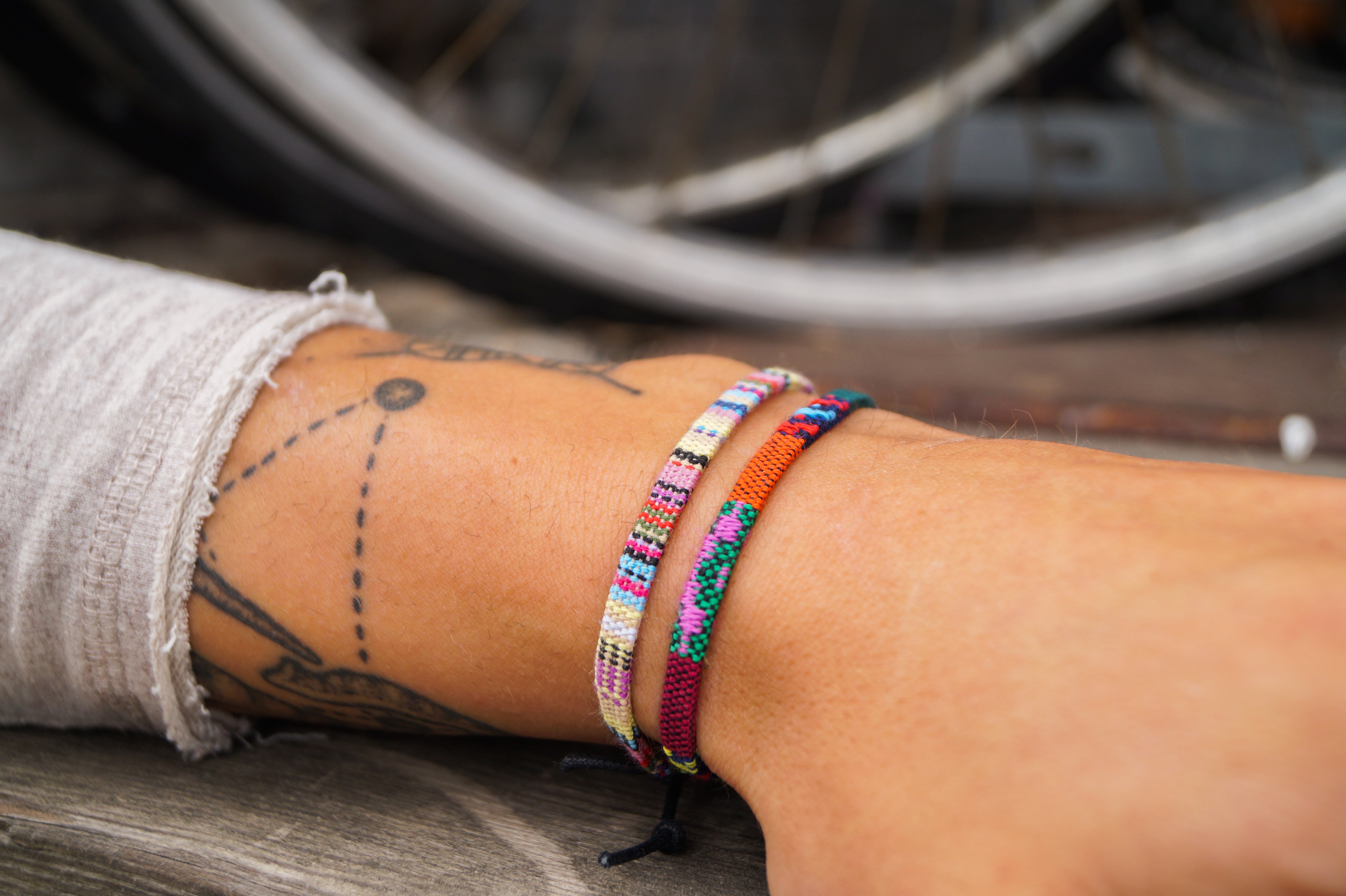 2x Boho Surfer Bracelet Men - Yellow + Ethno