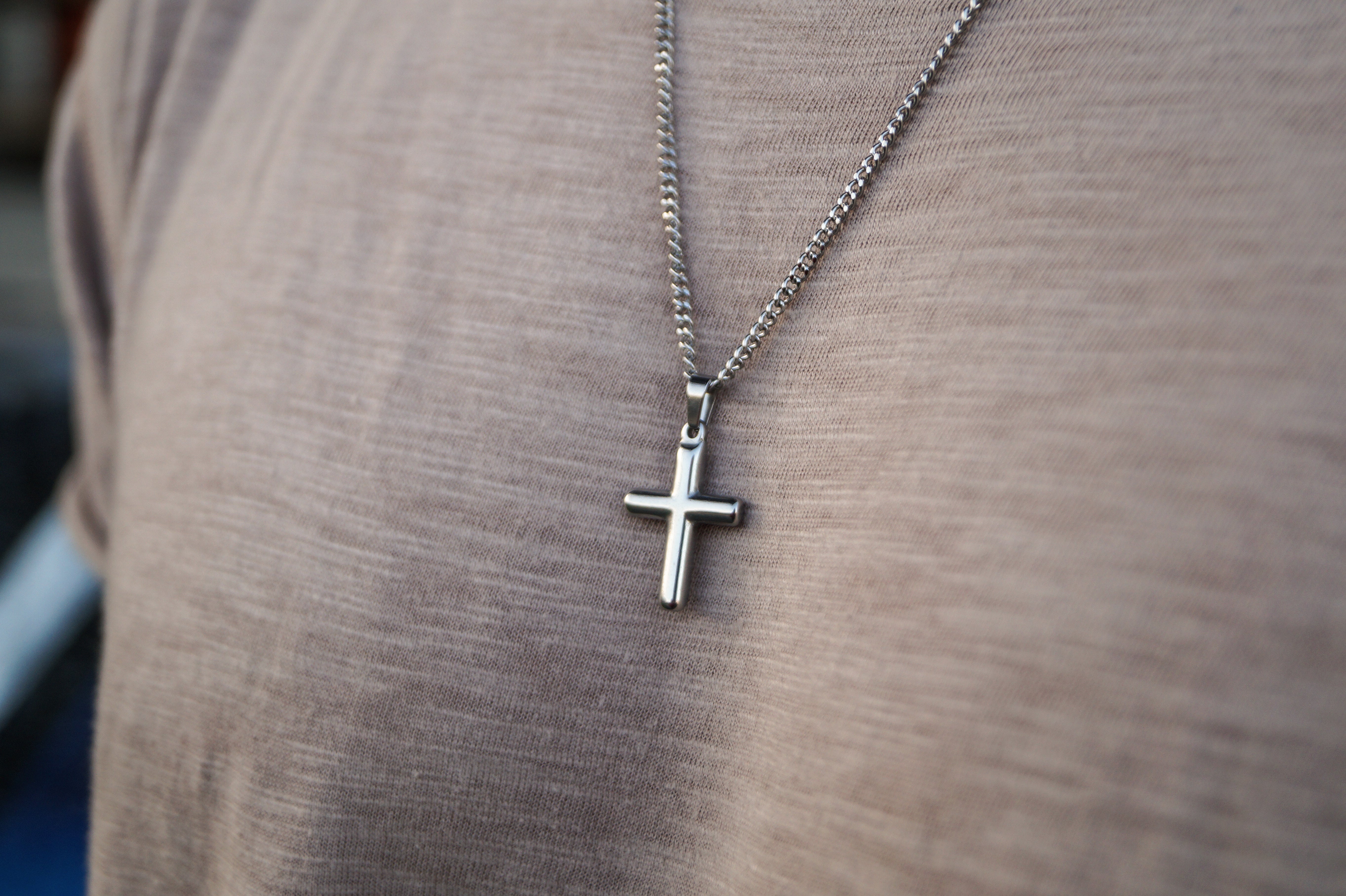 Surfer Necklace - Silver Cross