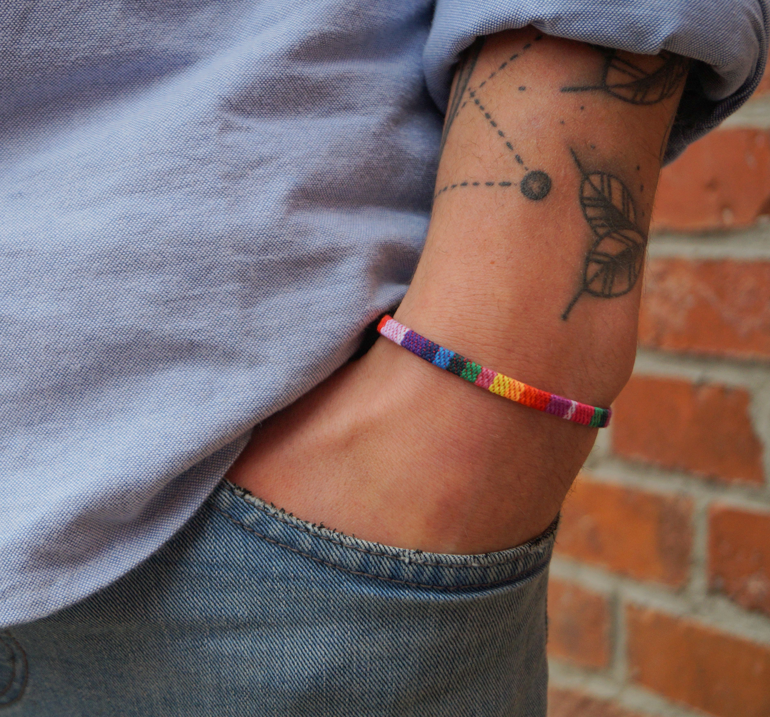 Boho Surfer Bracelet Men - Rainbow