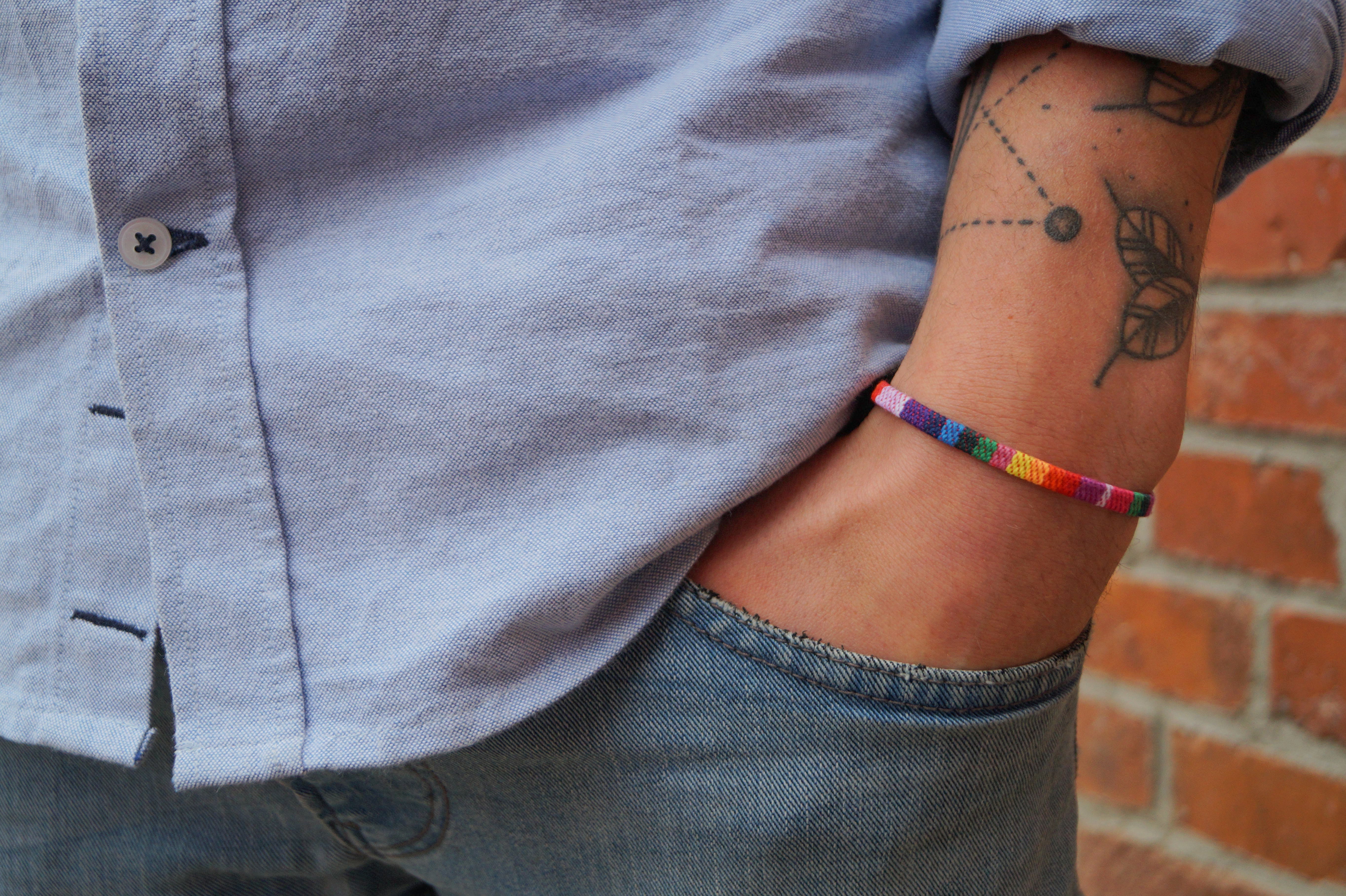 Boho Surfer Bracelet Men - Rainbow