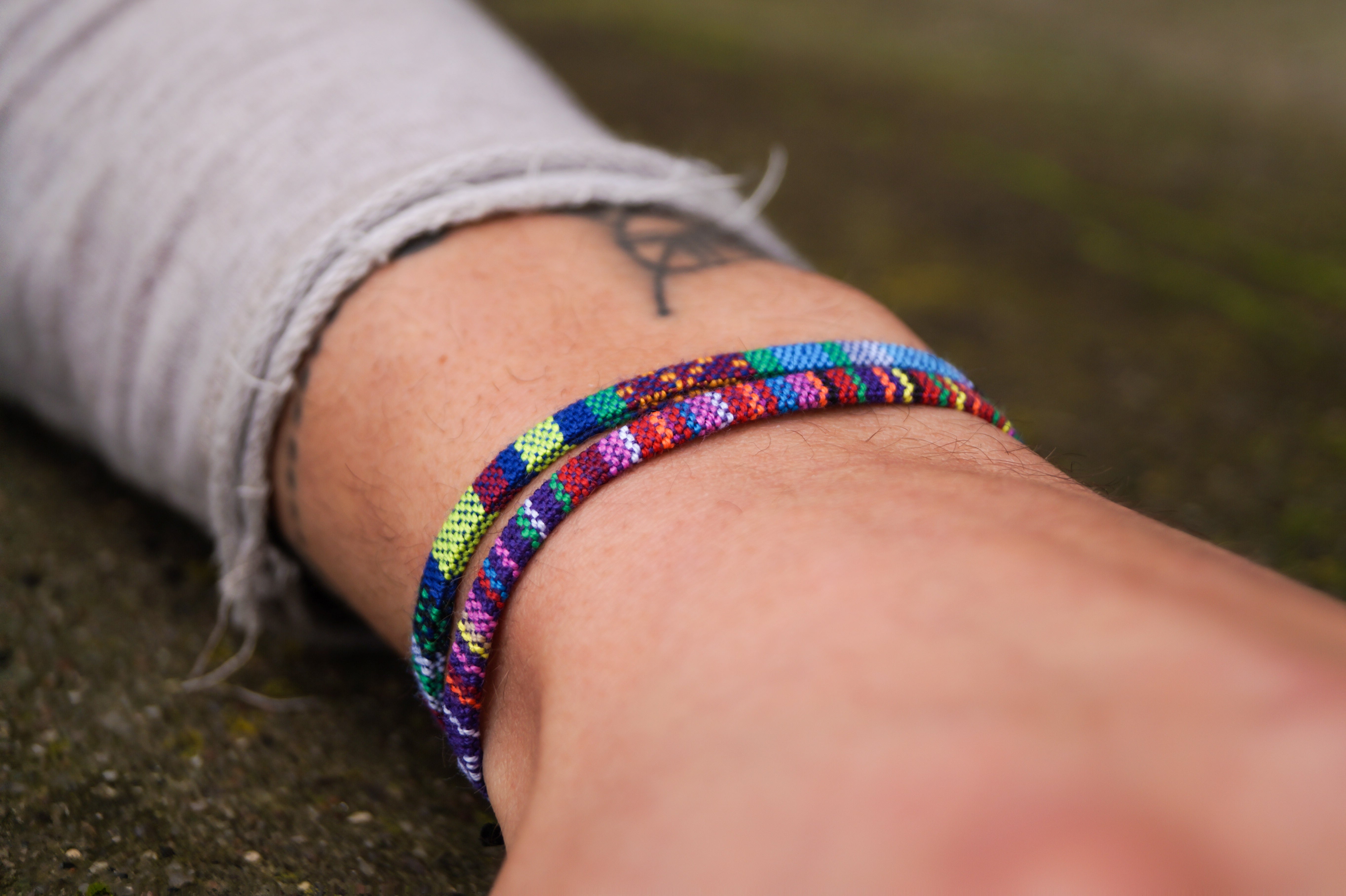 2x Boho Surfer Bracelet Men - Turquoise + Deep Multi