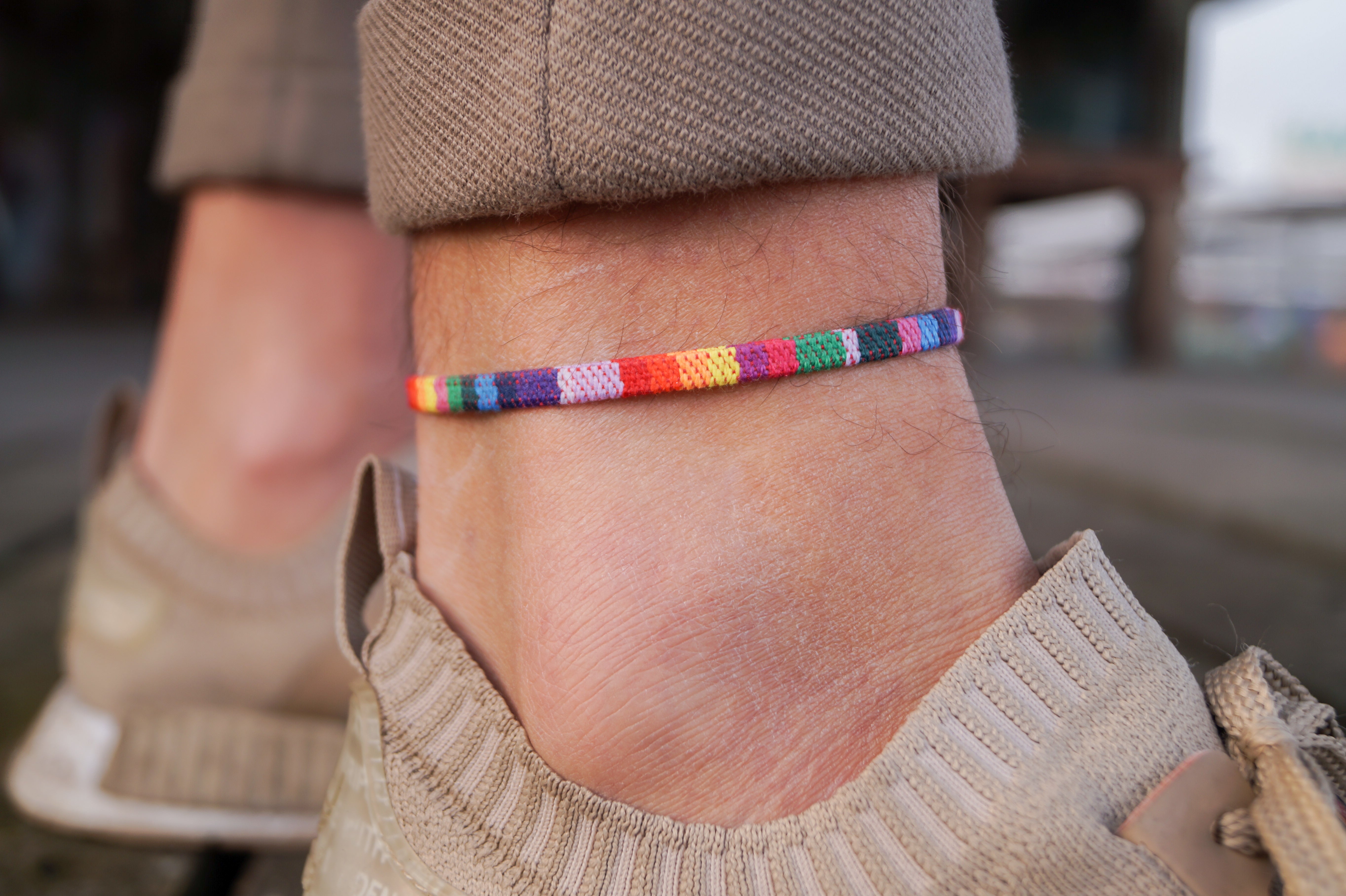 Boho Surfer Anklet Men - Rainbow