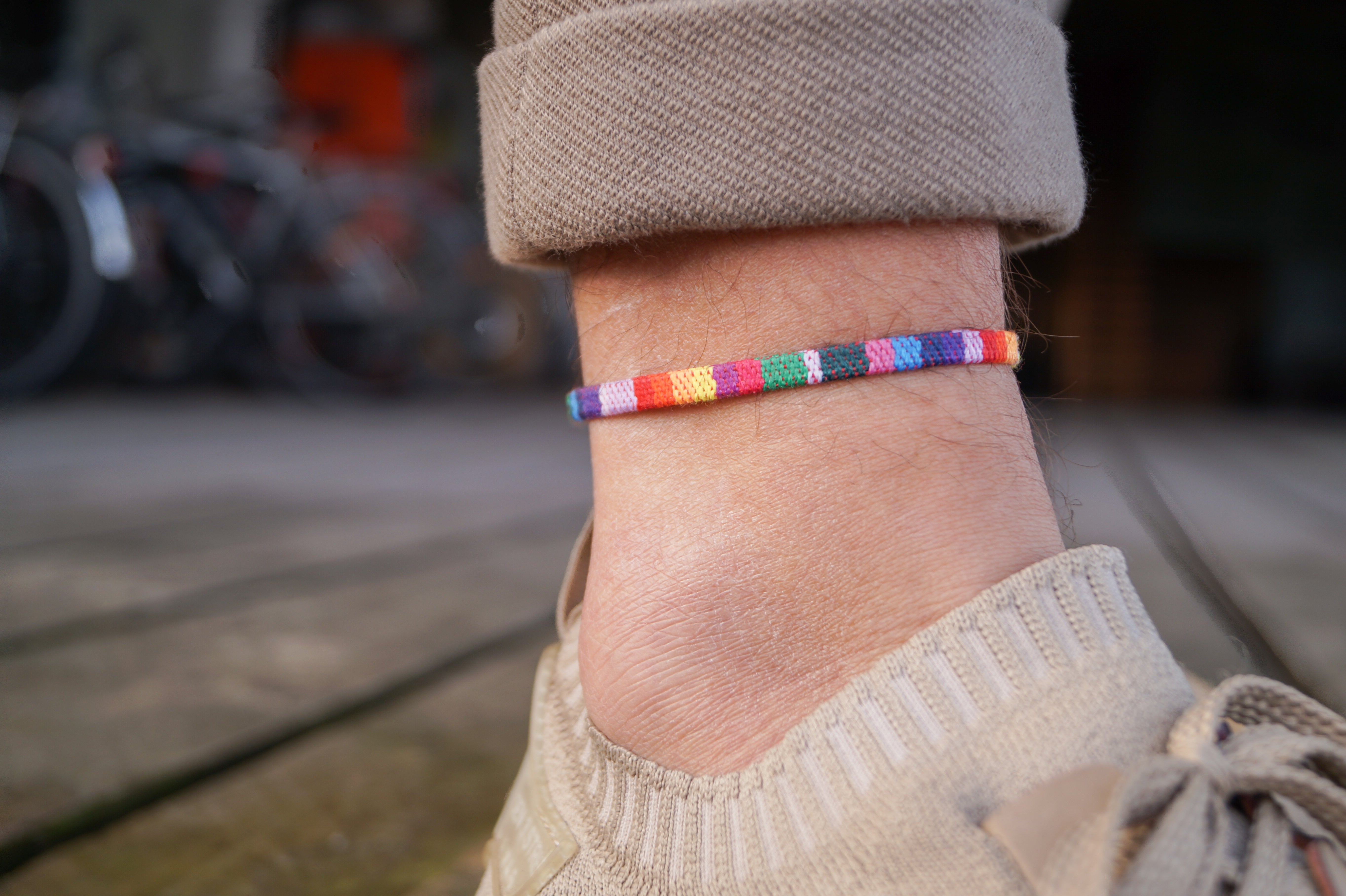 Boho Surfer Anklet Men - Rainbow