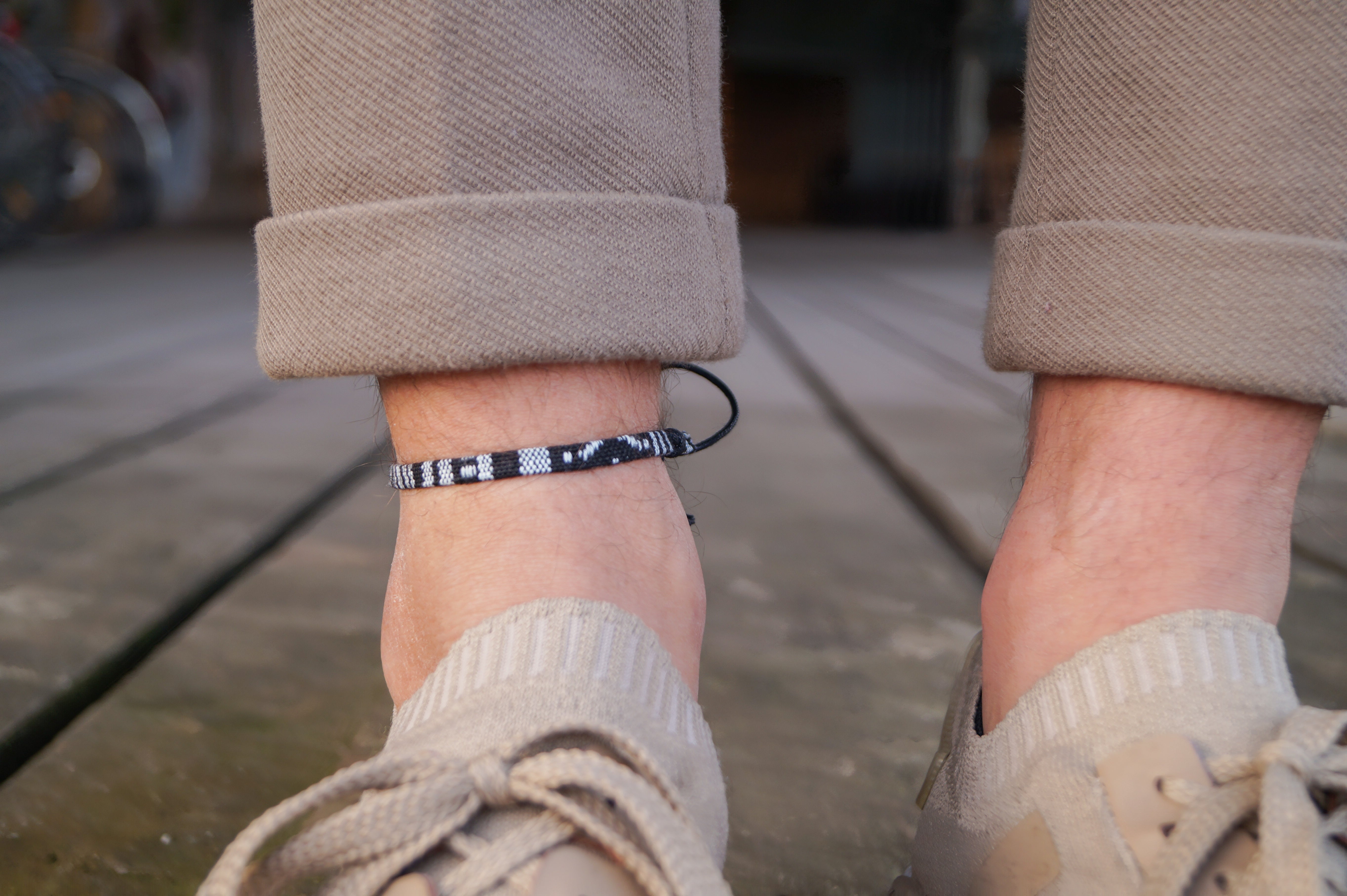 Boho Surfer Anklet Men - Black