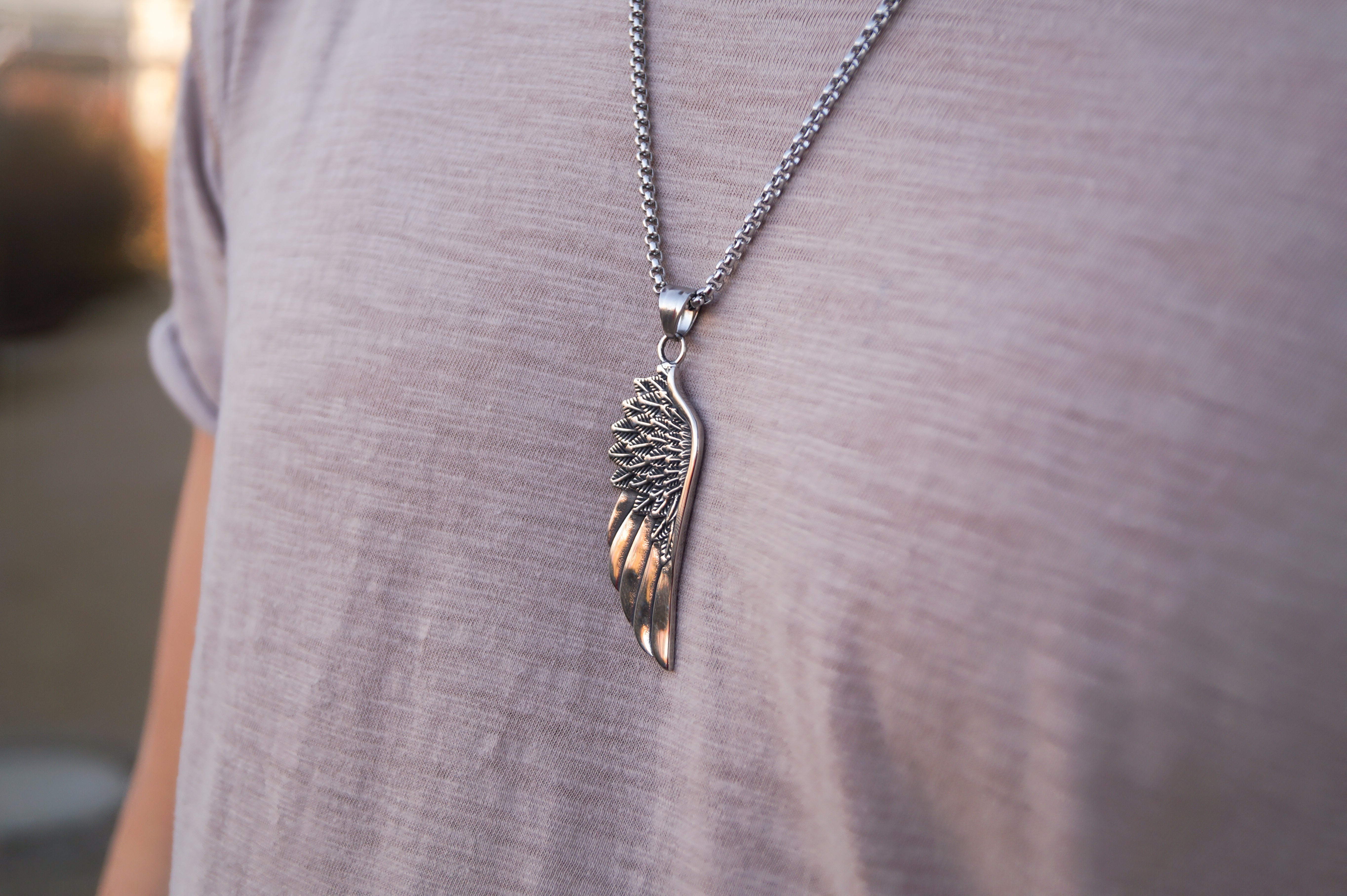 Surfer Necklace - Silver Wing