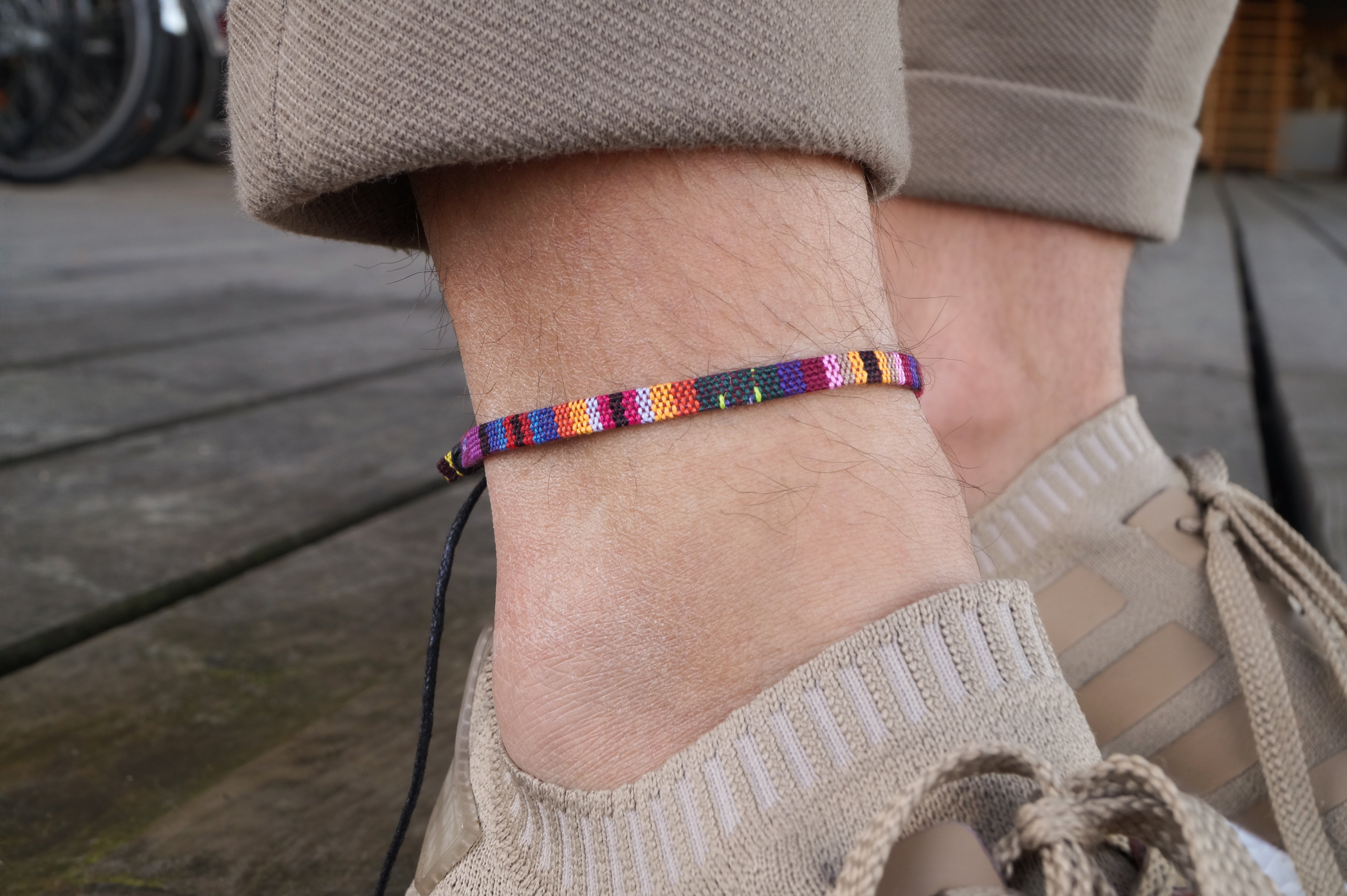 Boho Surfer Anklet Men - Purple Ethno