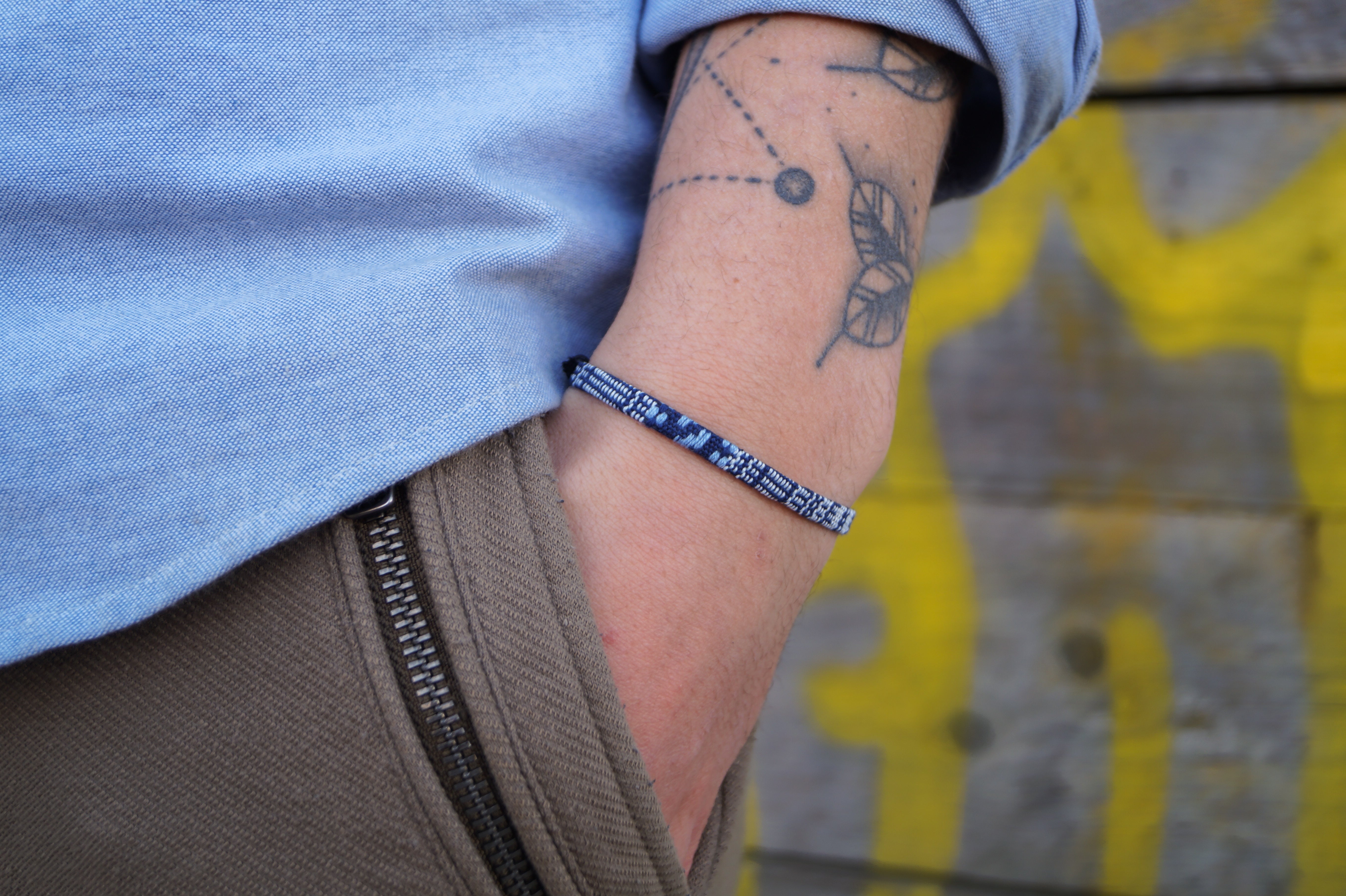 Boho Surfer Bracelet Men - Blue White