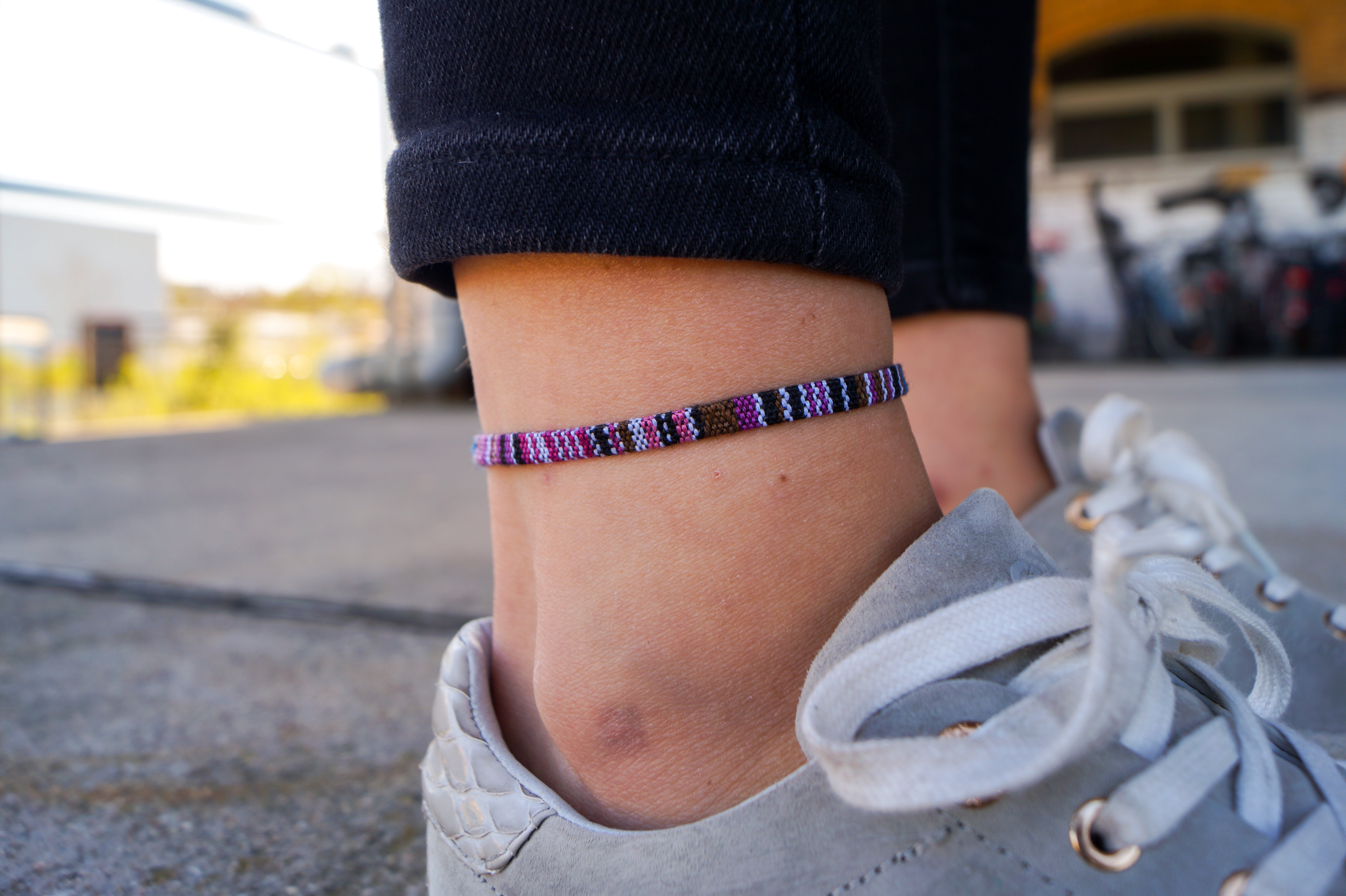 Boho Surfer Anklet - Purple