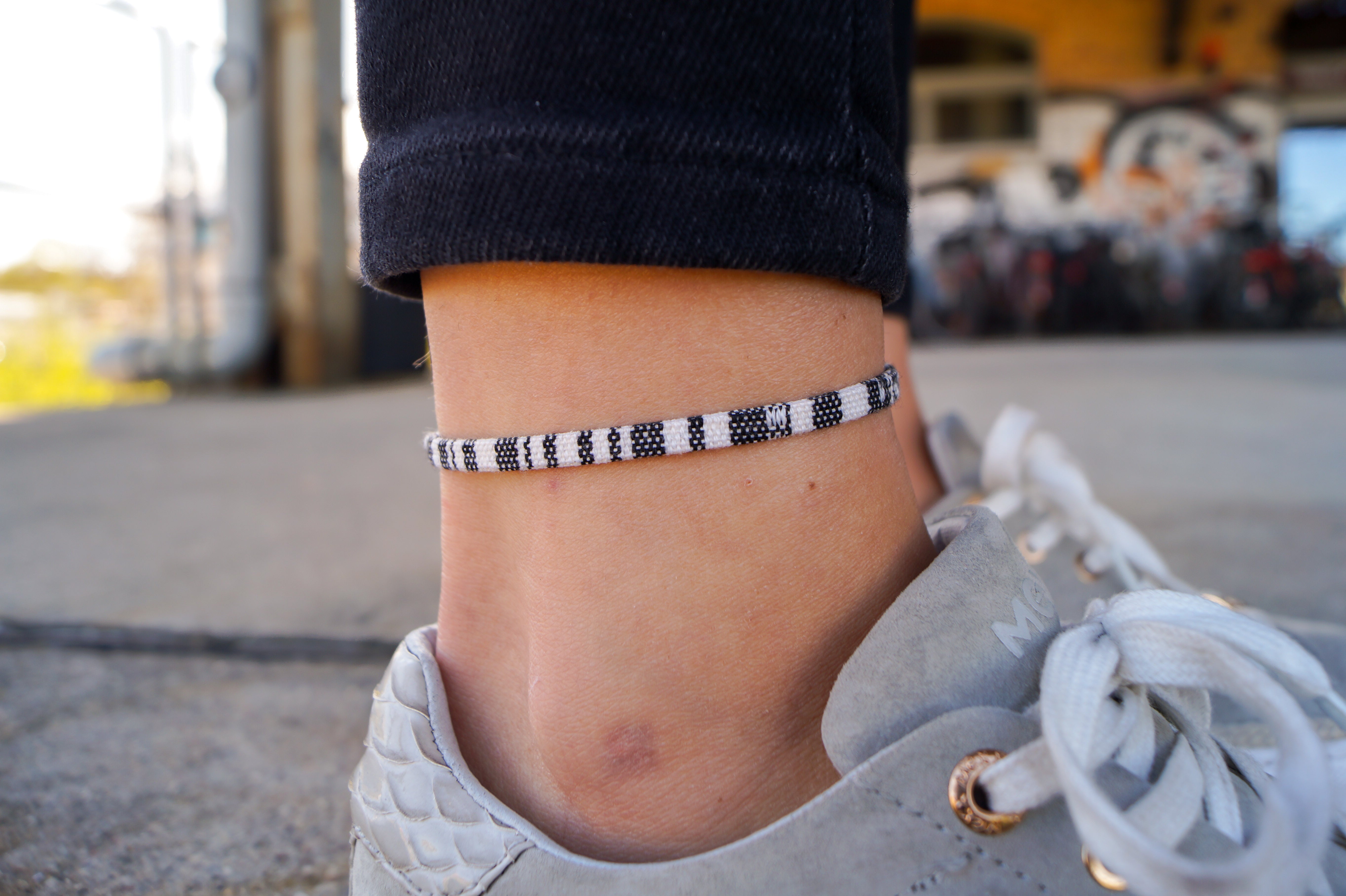 Boho Surfer Anklet - White