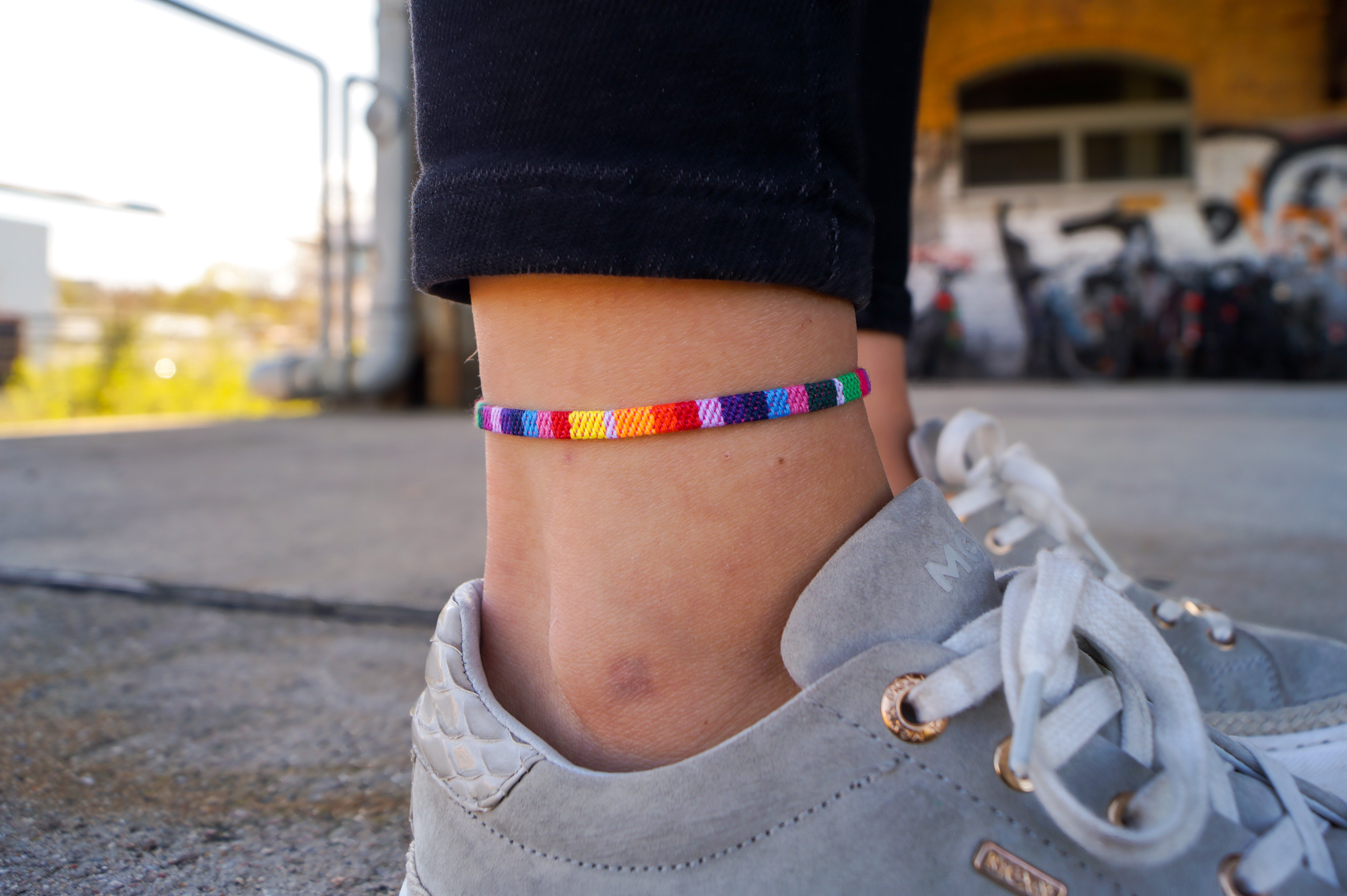 Boho Surfer Anklet - Rainbow