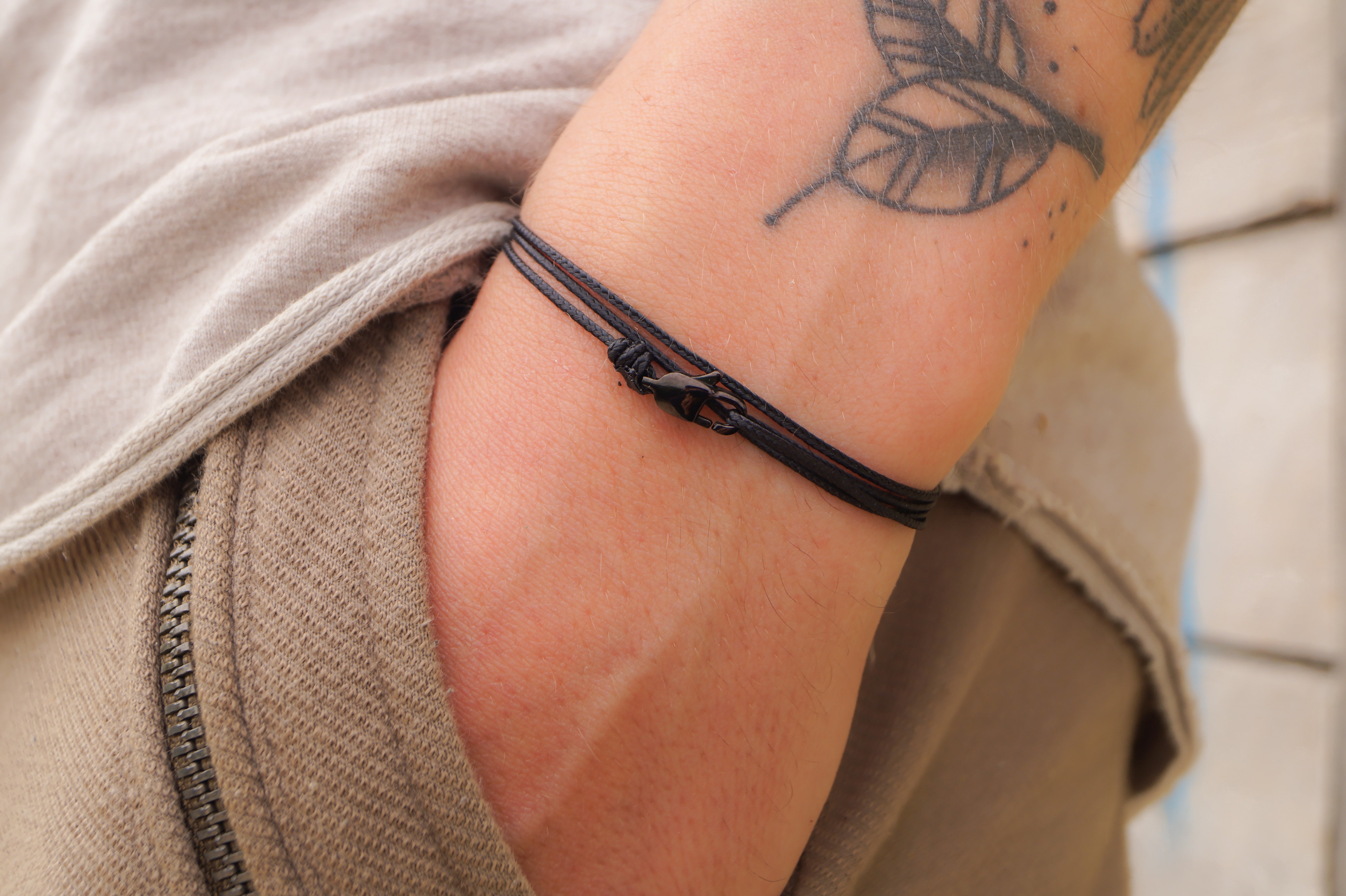 Snap Hook Wrap Bracelet - Black S