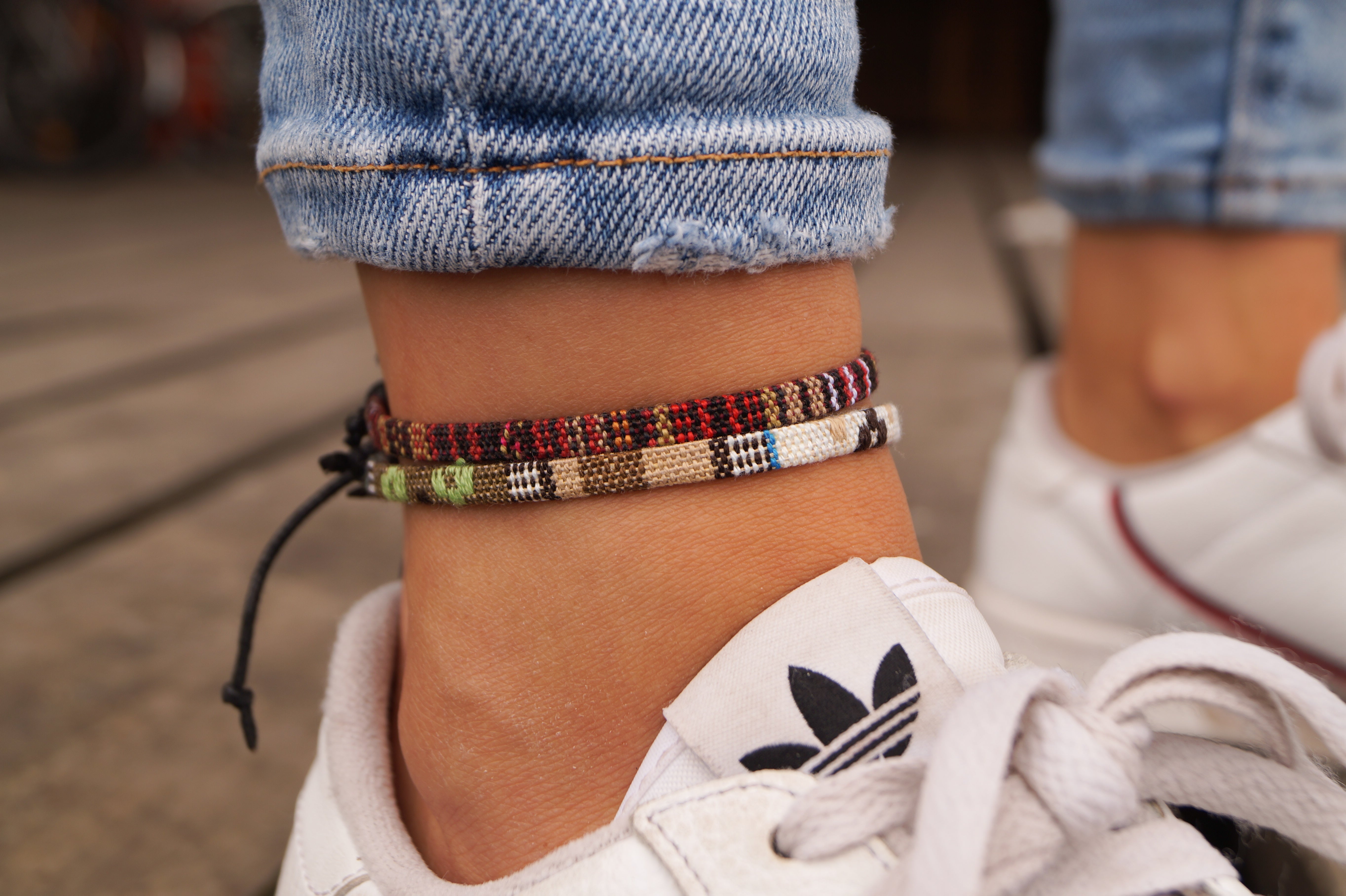 2x Boho Surfer Anklet - Brown + Safari