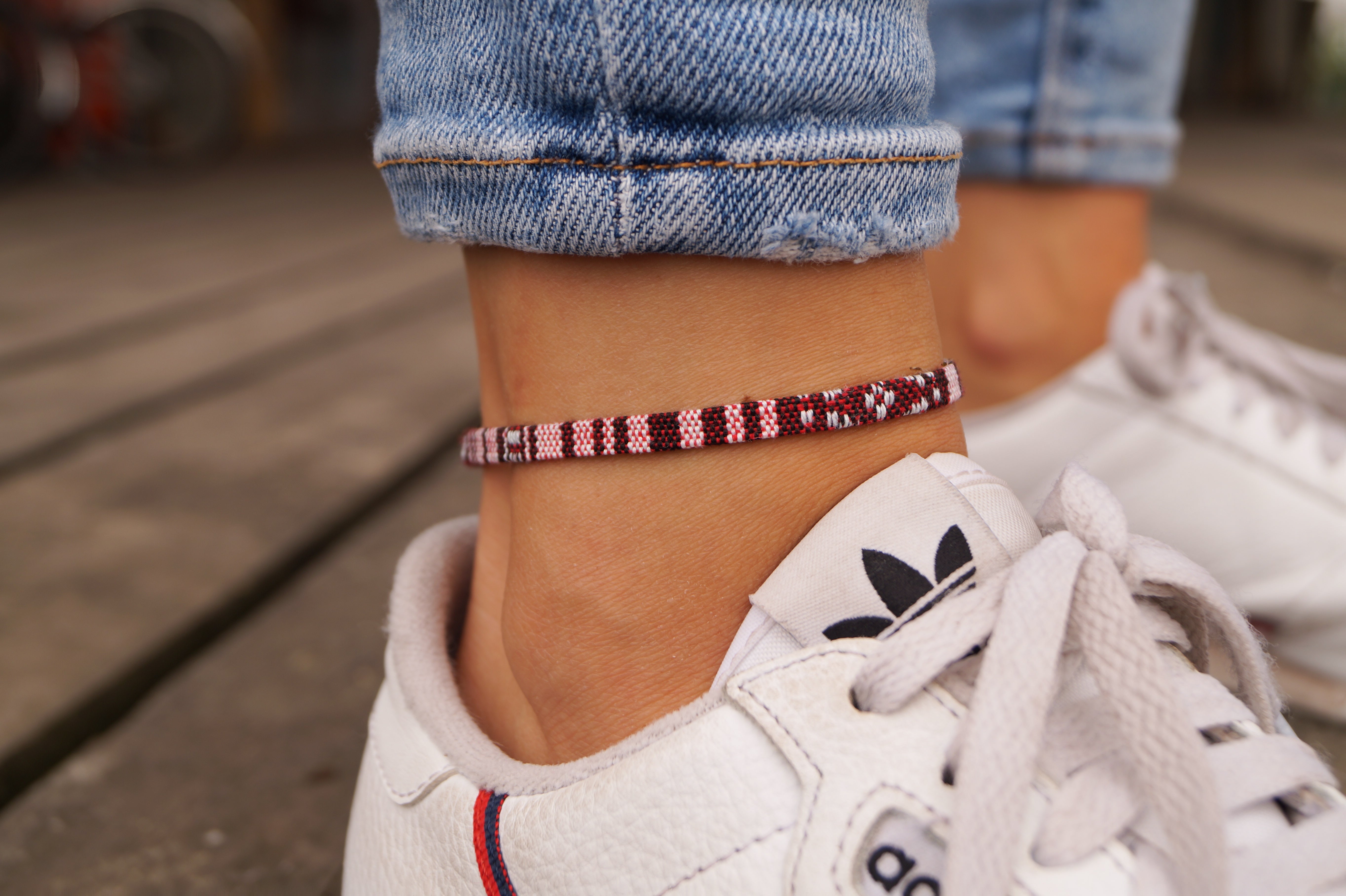 Boho Surfer Anklet - Ruby Red