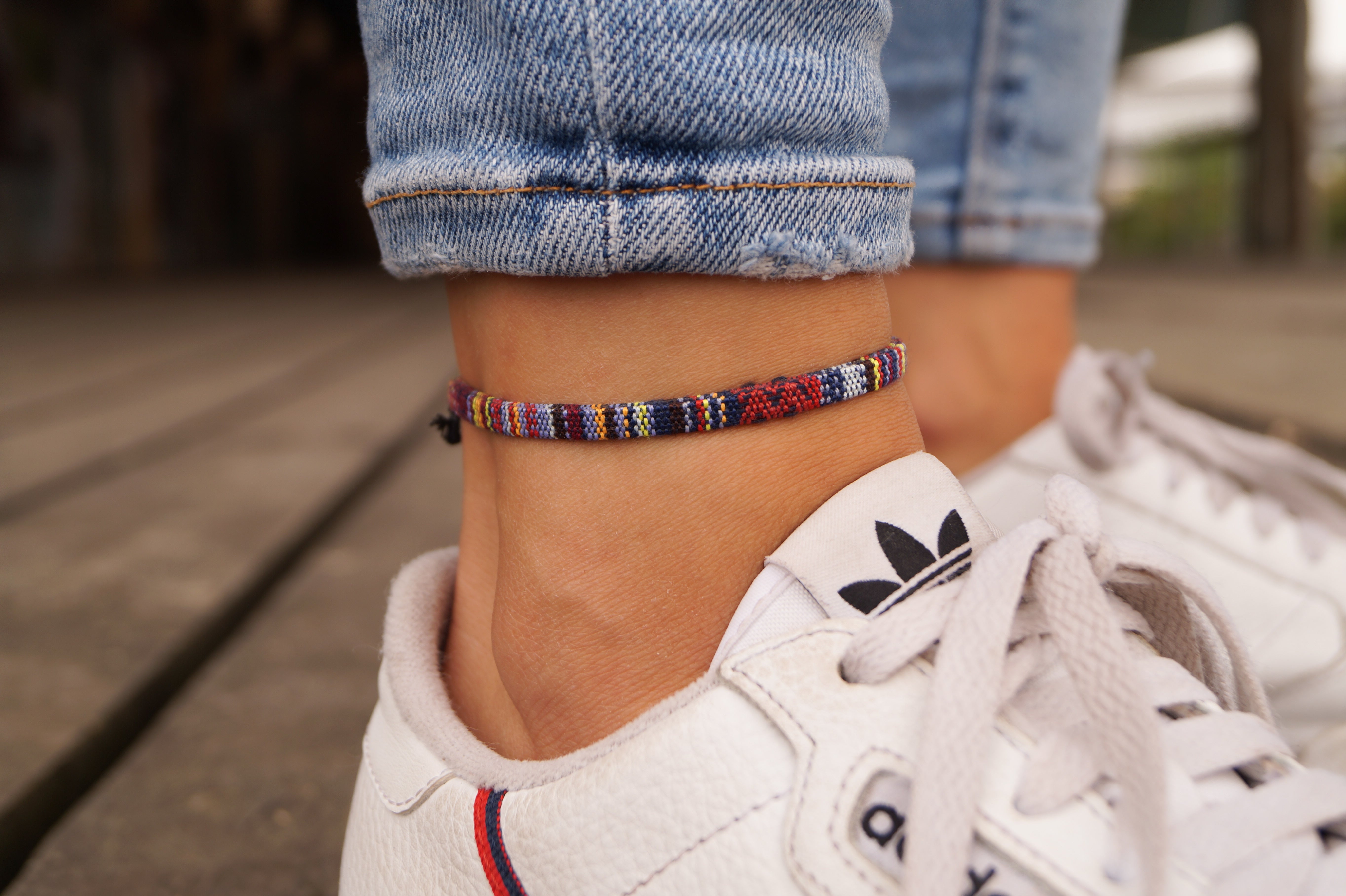 Boho Surfer Anklet - Dark Multi