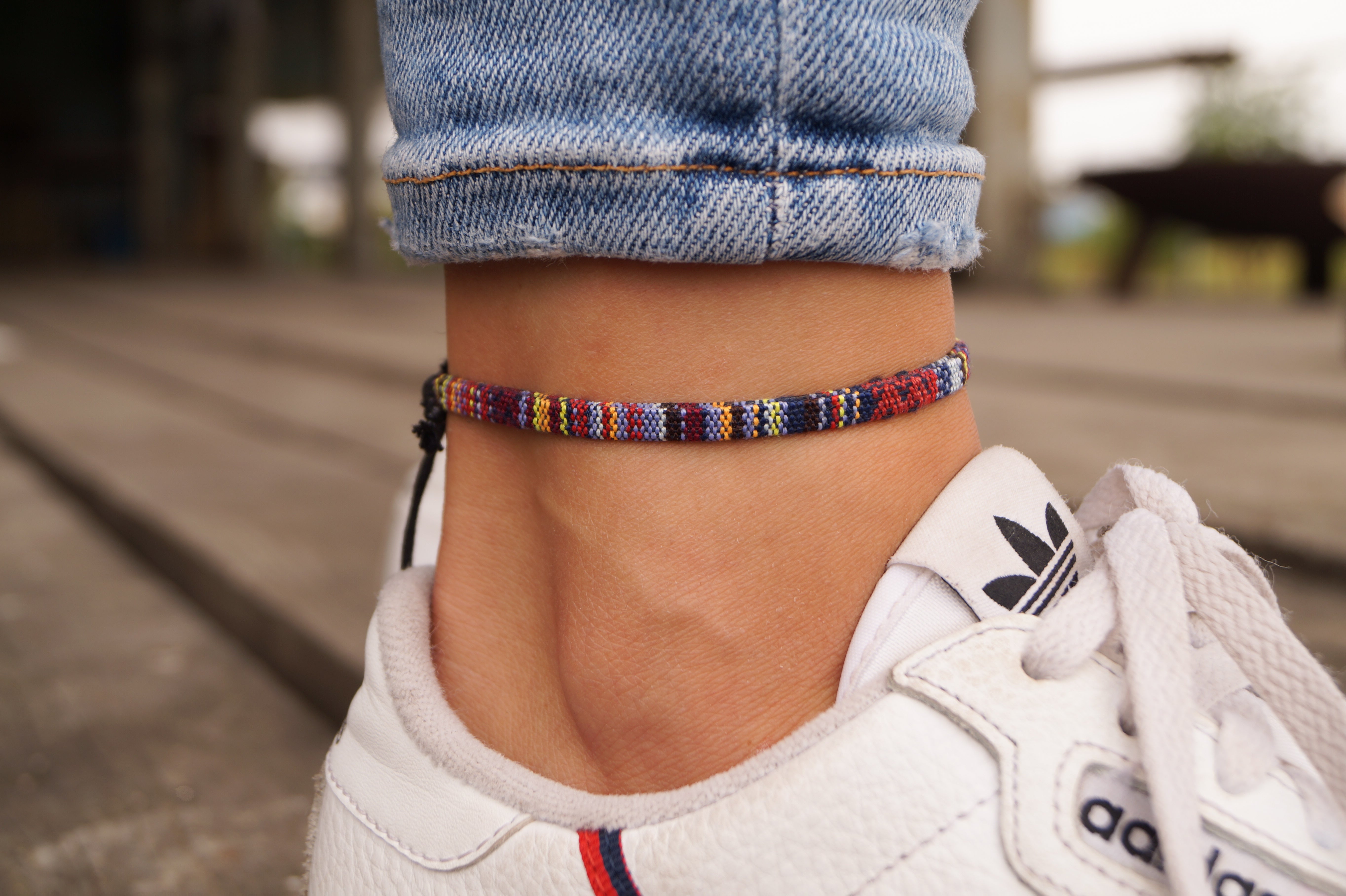 Boho Surfer Anklet - Dark Multi