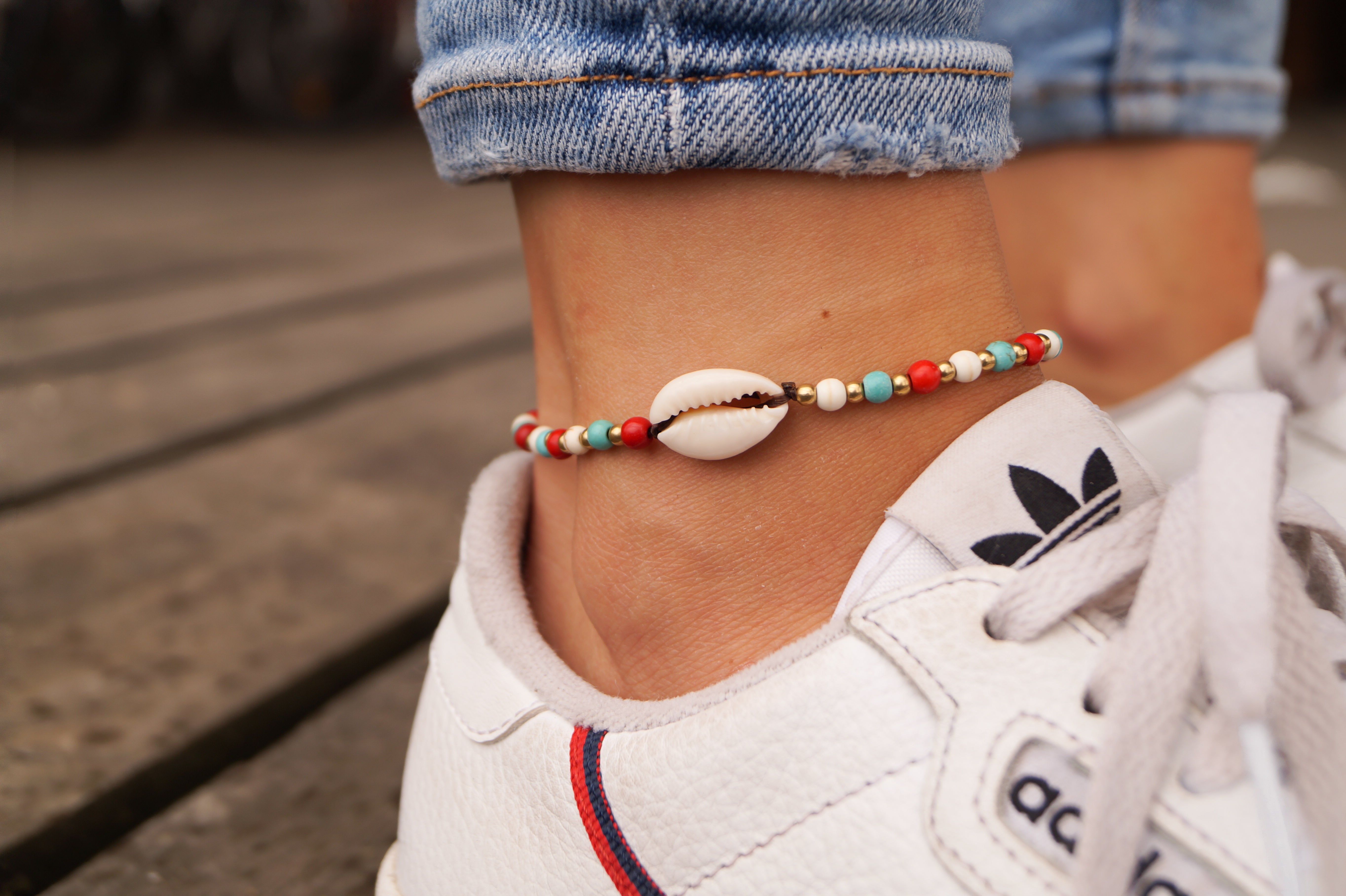Goa Shell Anklet - Multi Beads