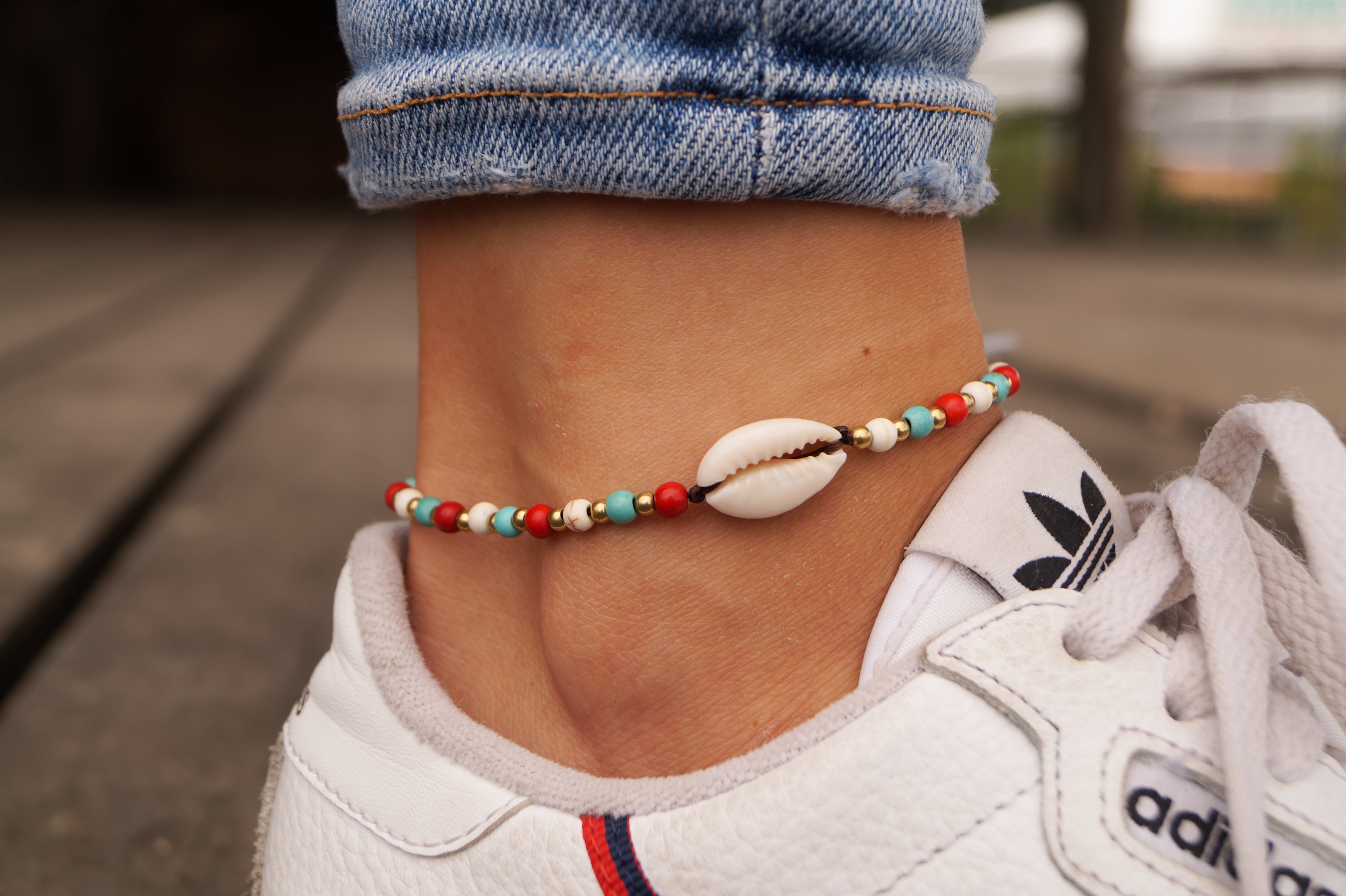 Goa Shell Anklet - Multi Beads