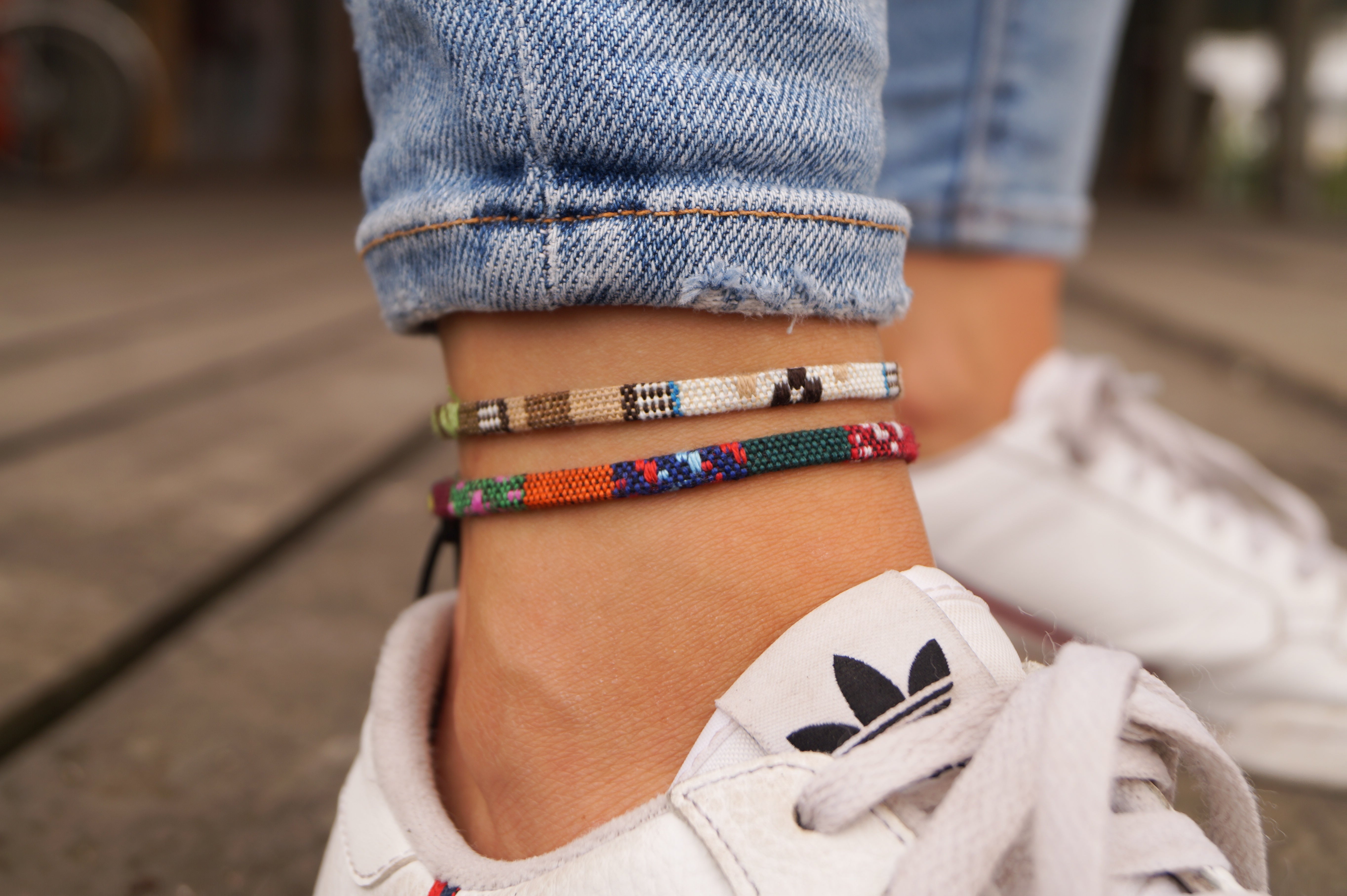 2x Boho Surfer Anklet - Safari + Ethno