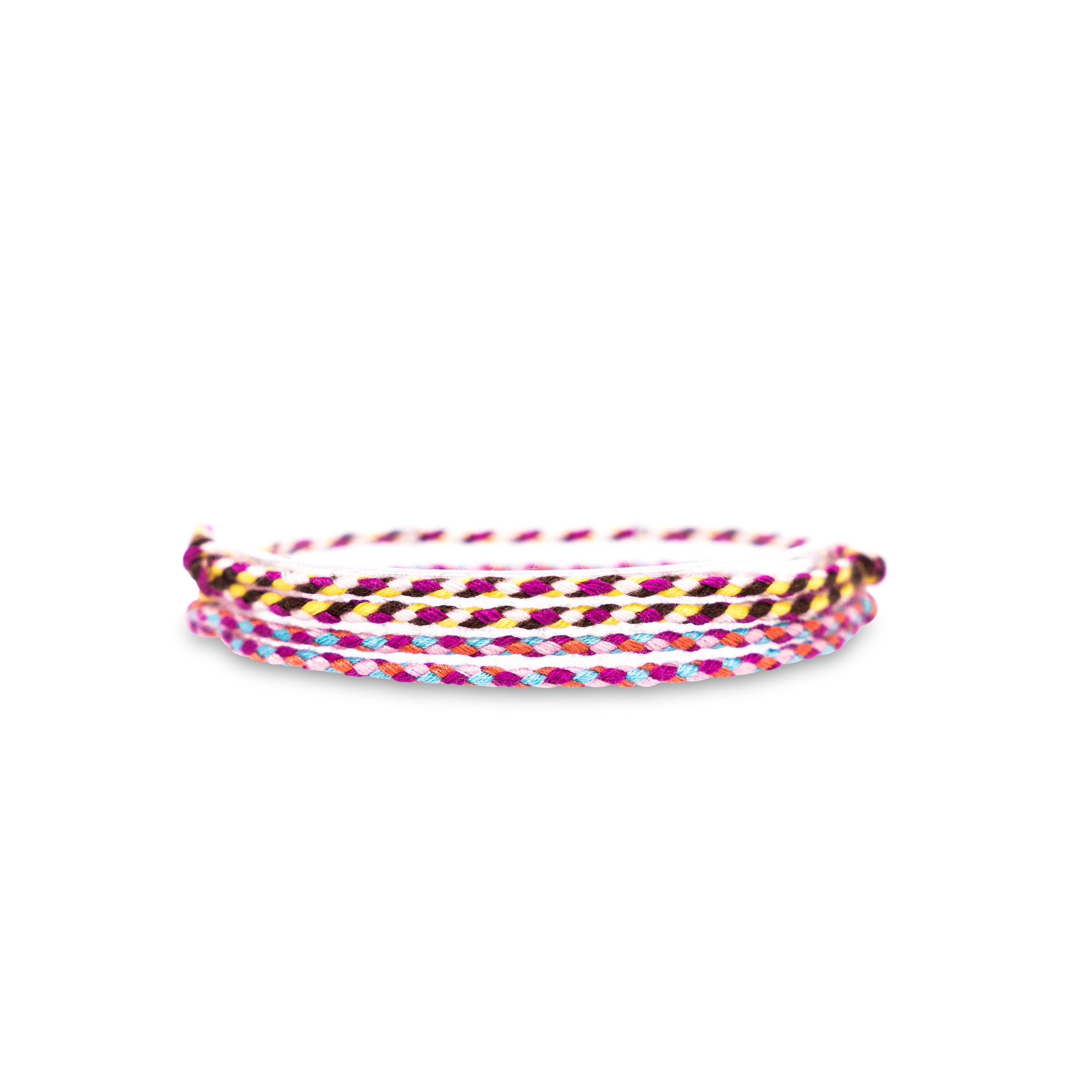 2x Cotton Surfer Anklet - Pink Set