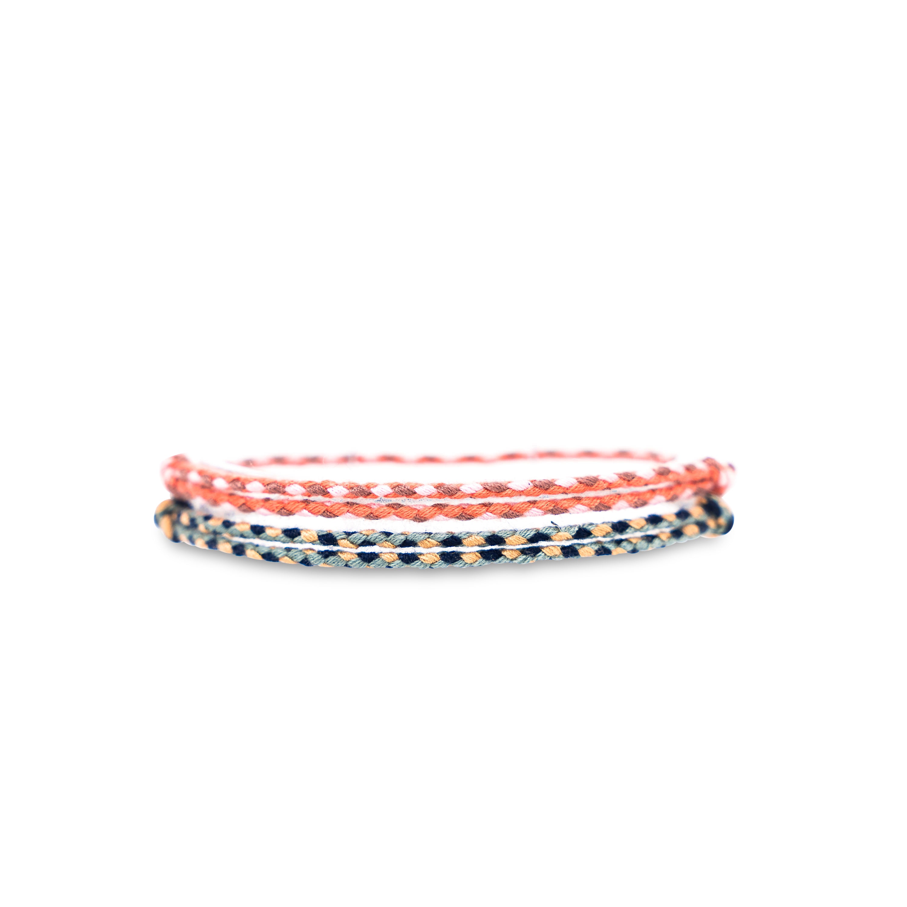 2x Cotton Surfer Anklet - Blue + Red