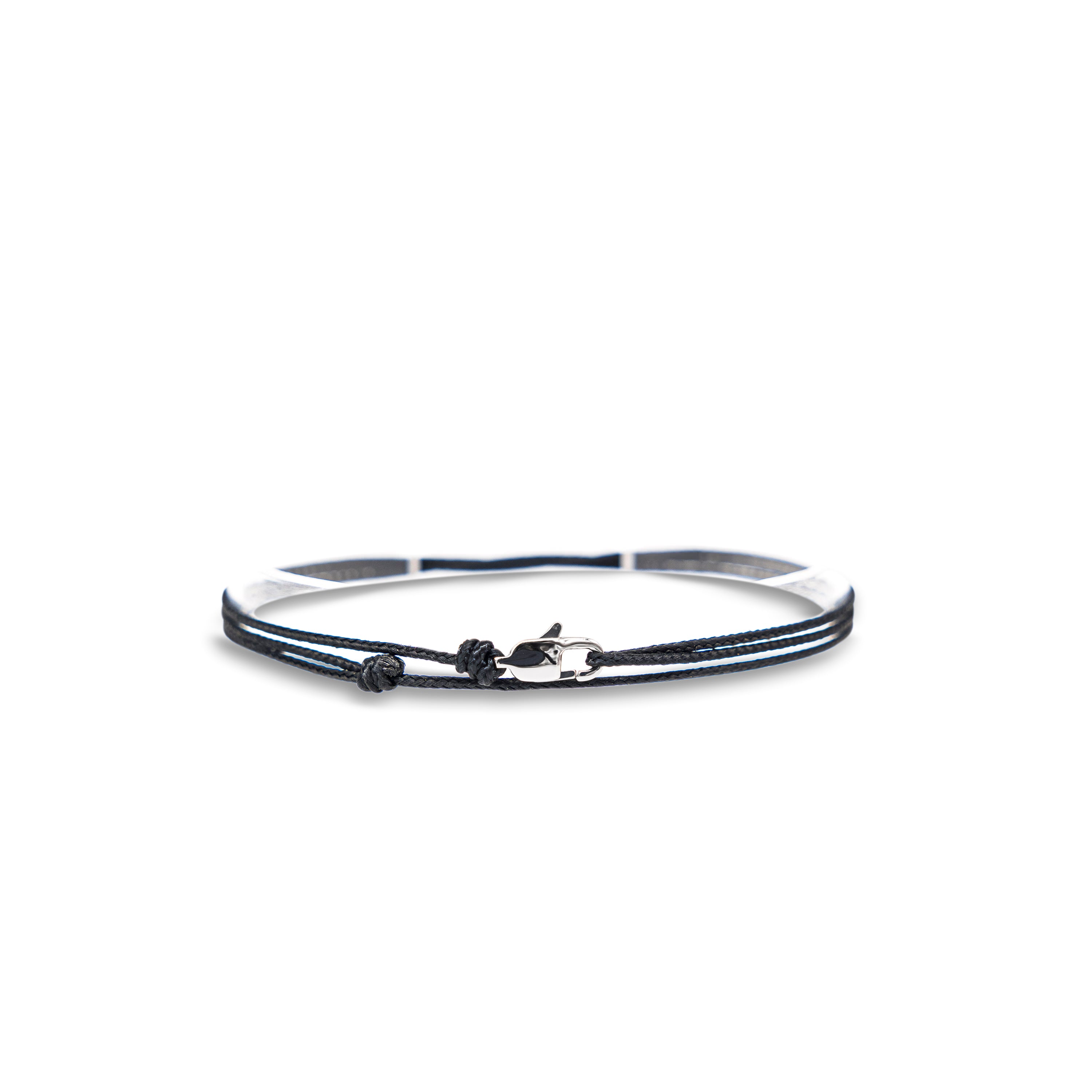 Snap Hook Wrap Bracelet - Black Silver