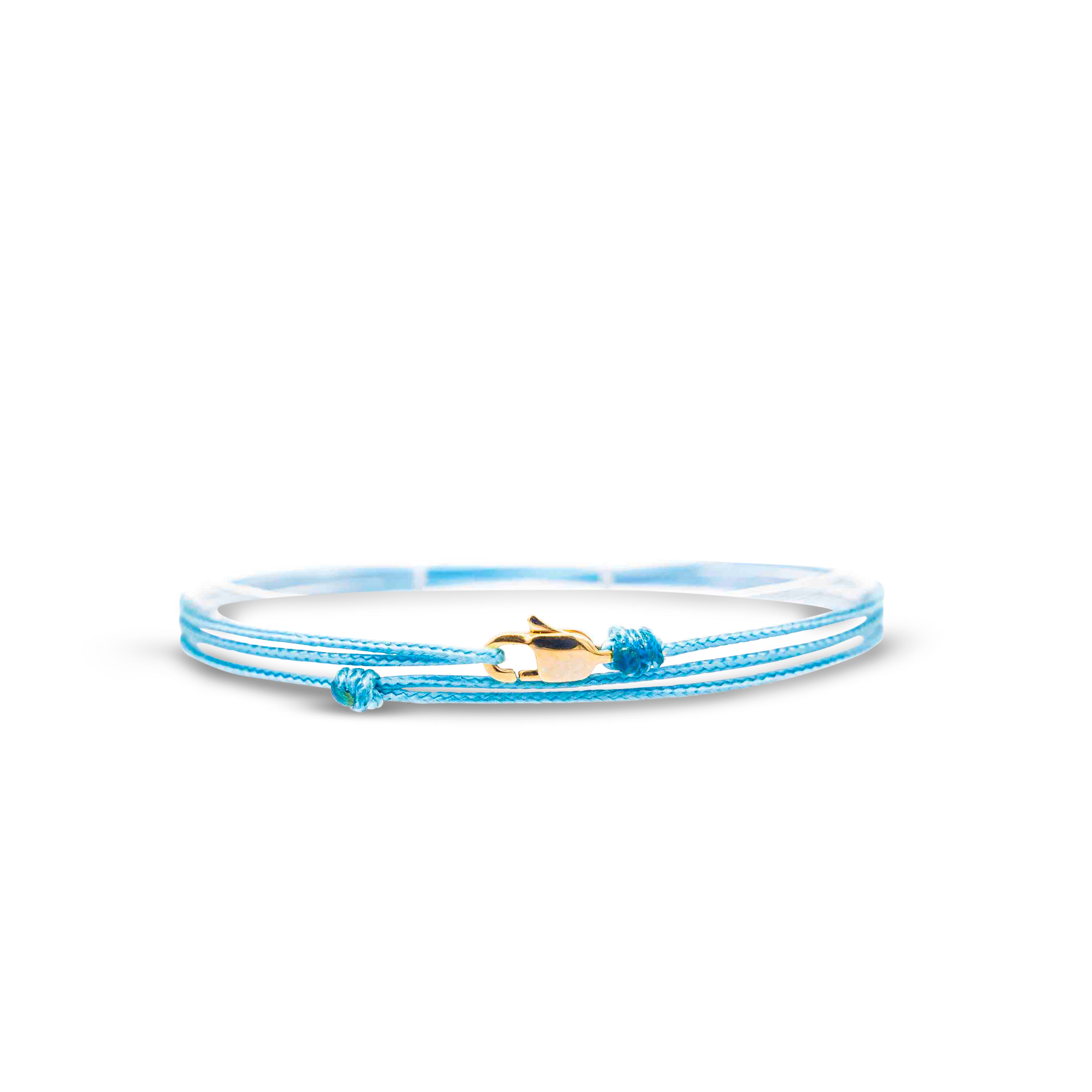 Snap Hook Wrap Anklet - Light Blue Gold