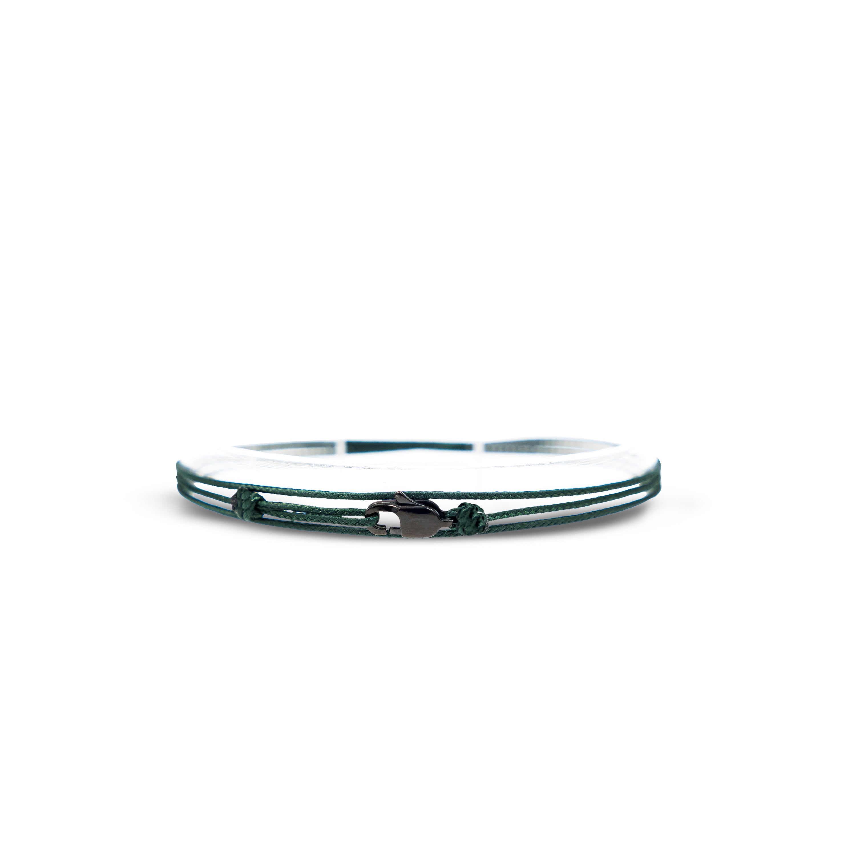 Snap Hook Wrap Bracelet - Emerald Black