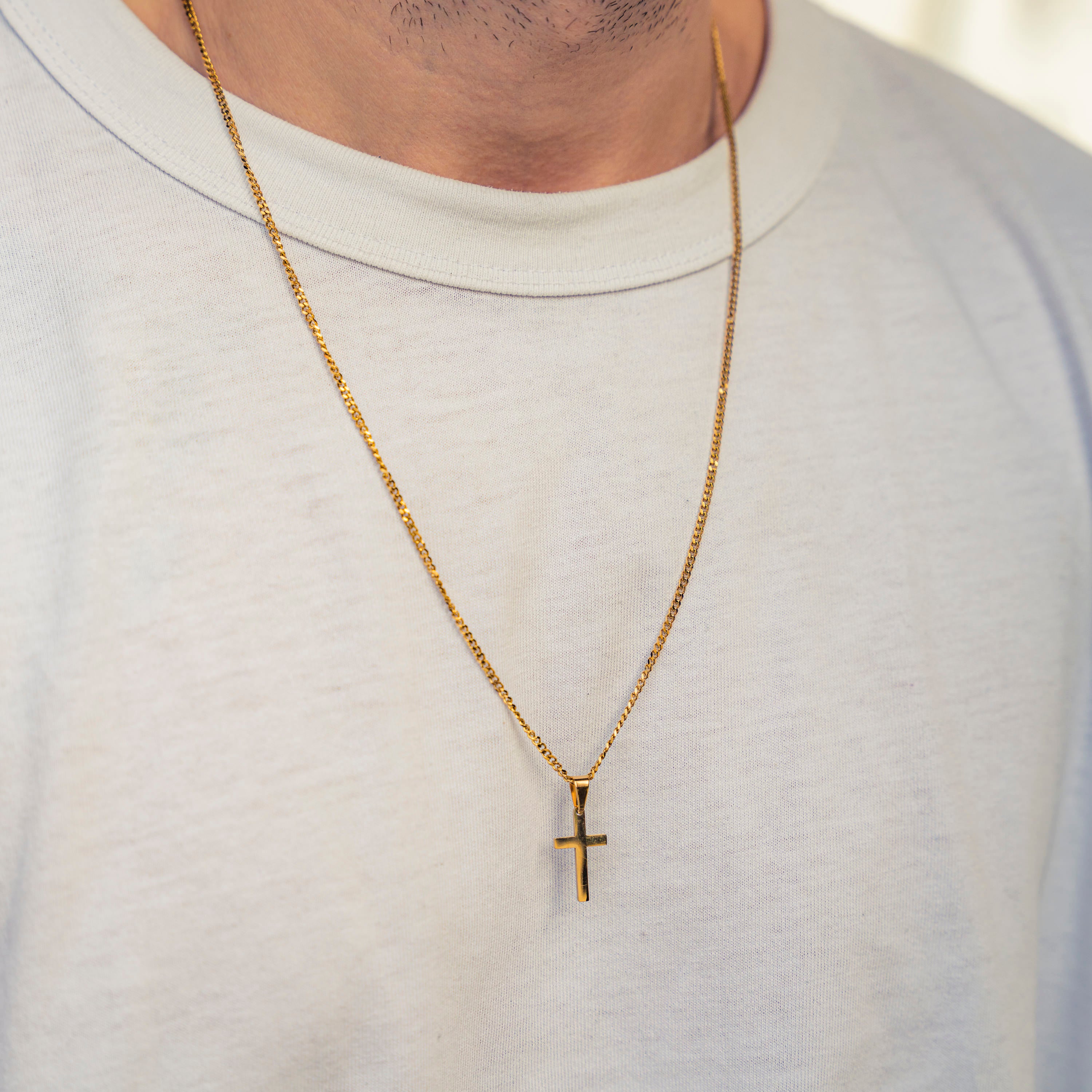Surfer Necklace - Golden Cross