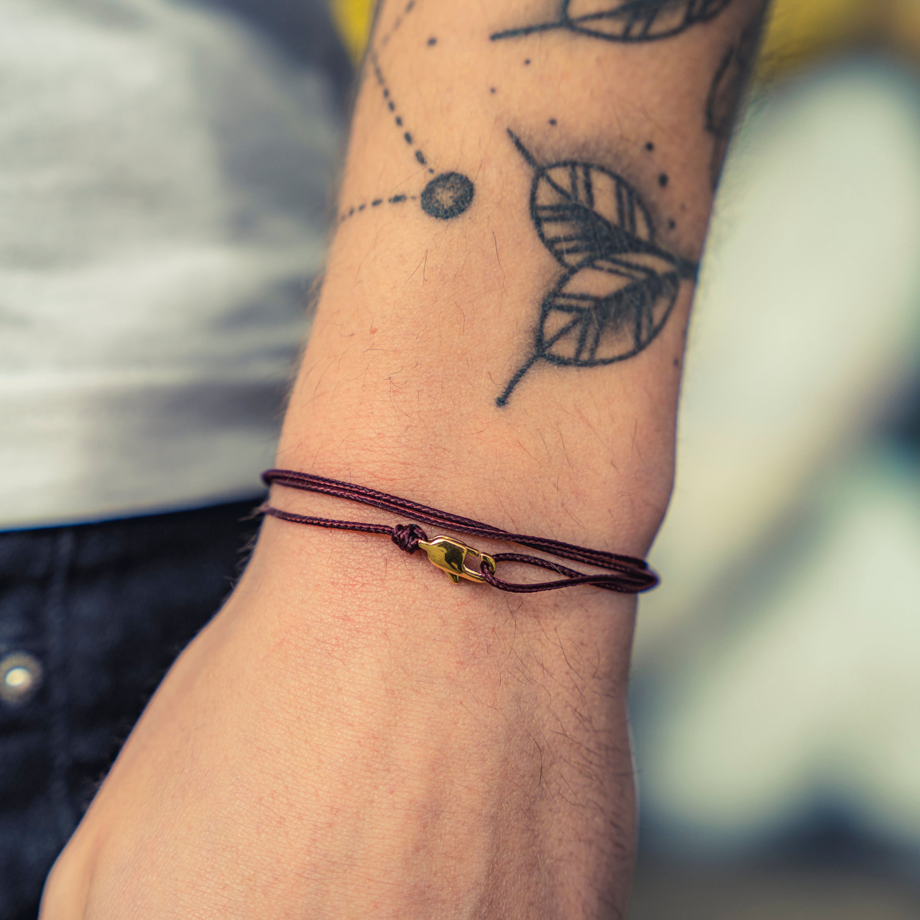 Snap Hook Wrap Bracelet - Ruby Red Gold