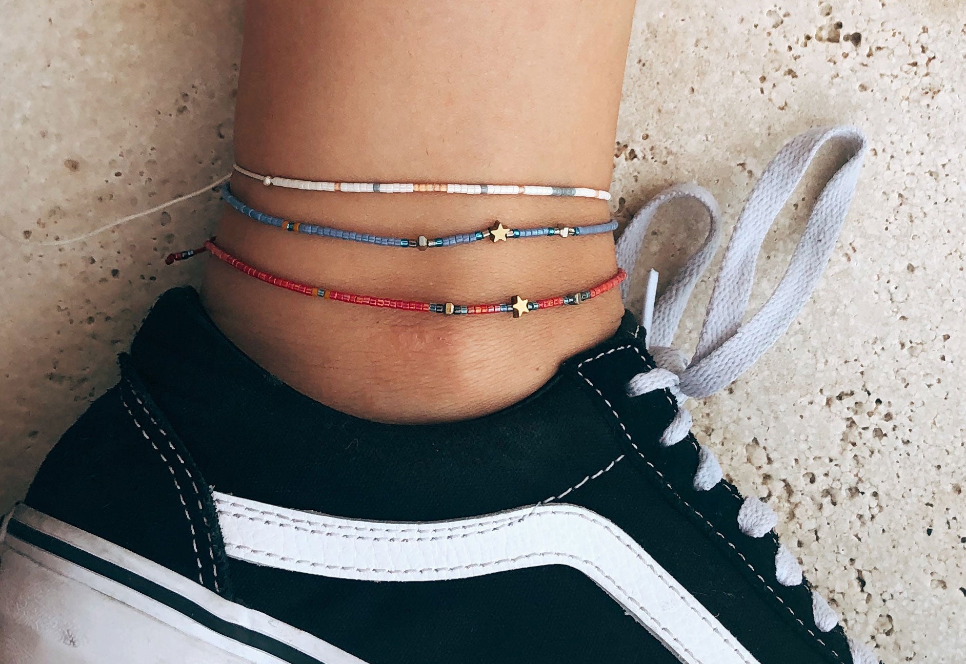 Japan Beads Anklet - Stars