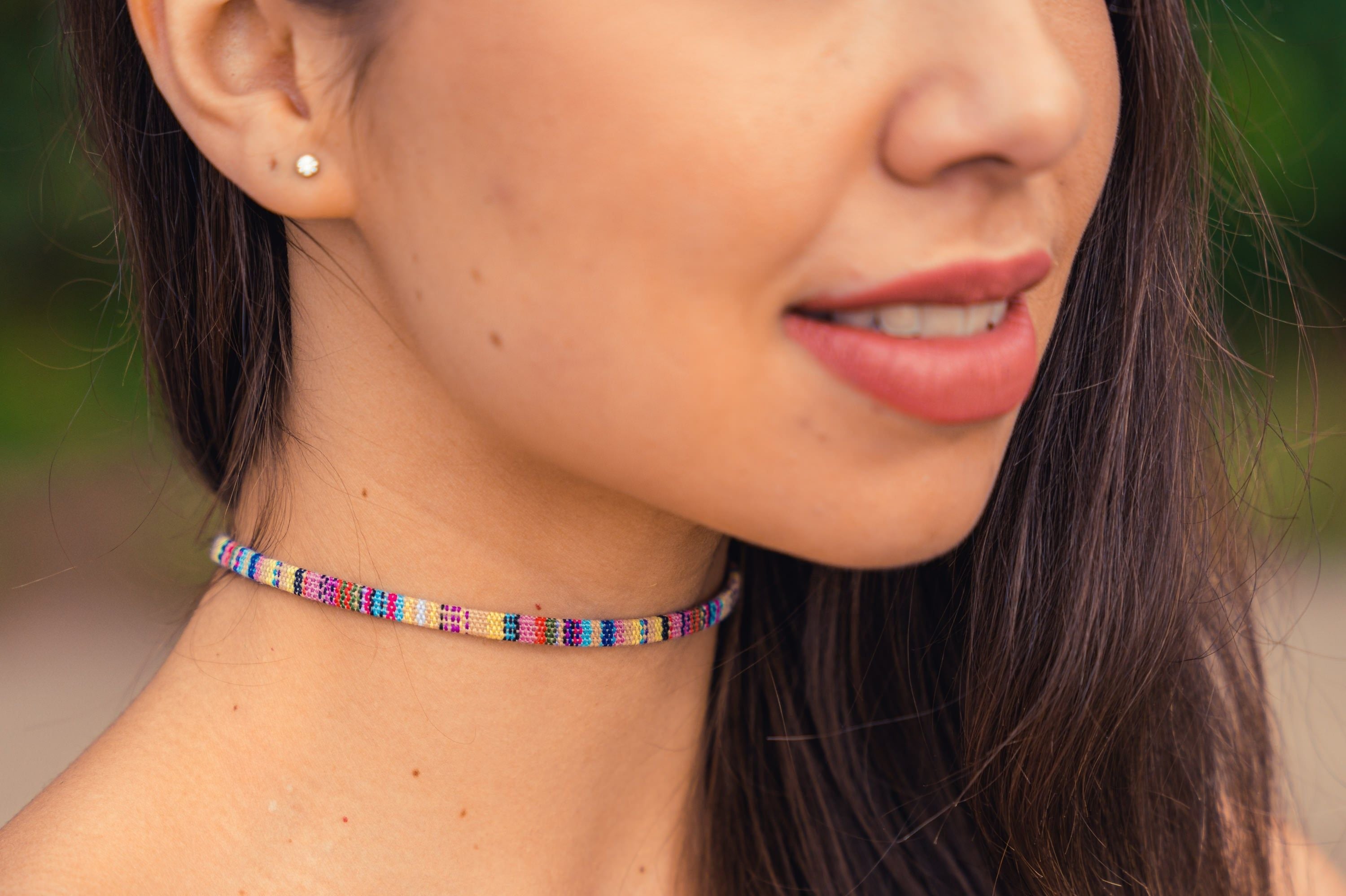 Boho Choker Necklace - Yellow