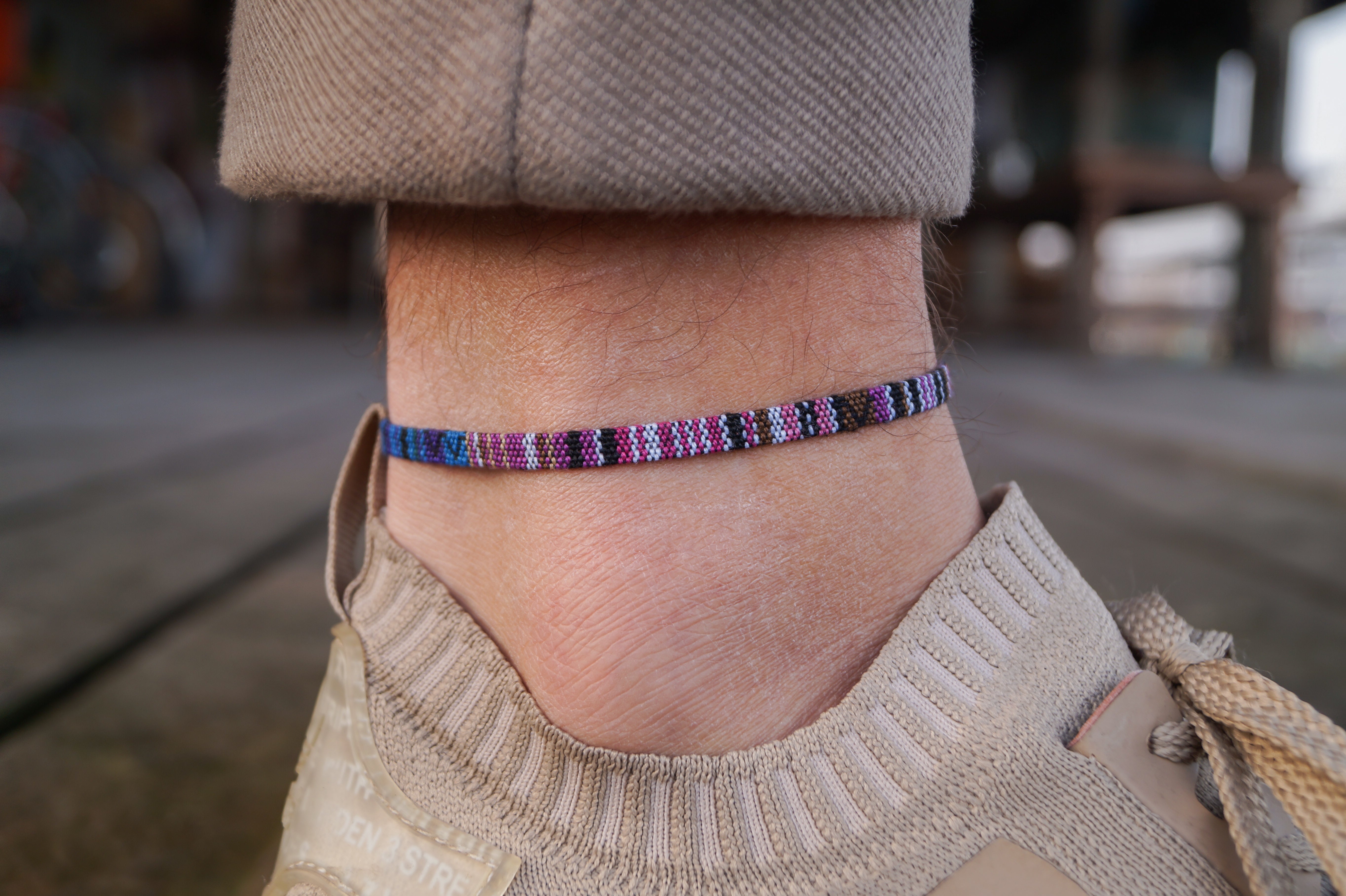 Boho Surfer Anklet Men - Purple