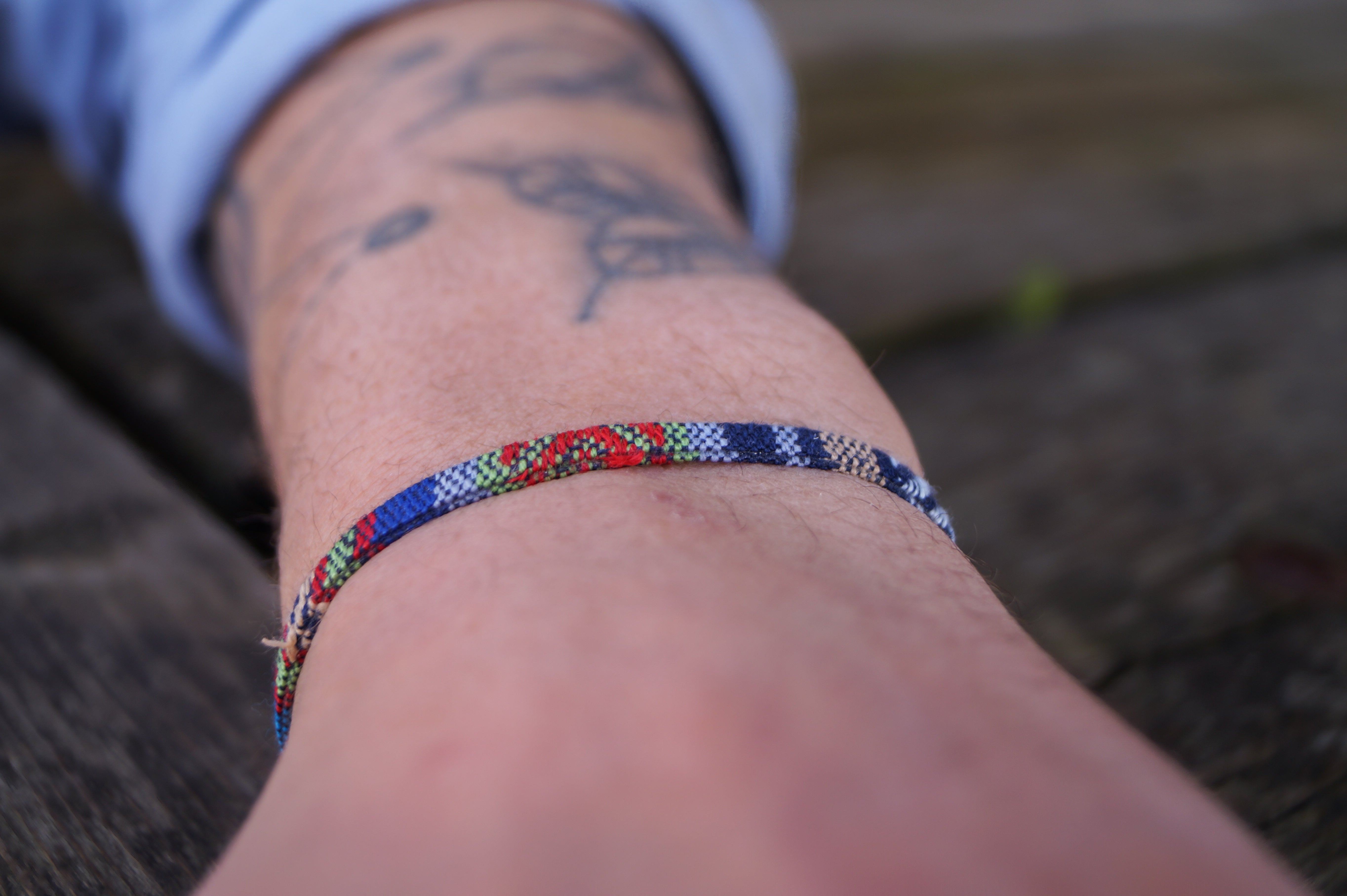 Boho Surfer Bracelet Men - Blue Ethno
