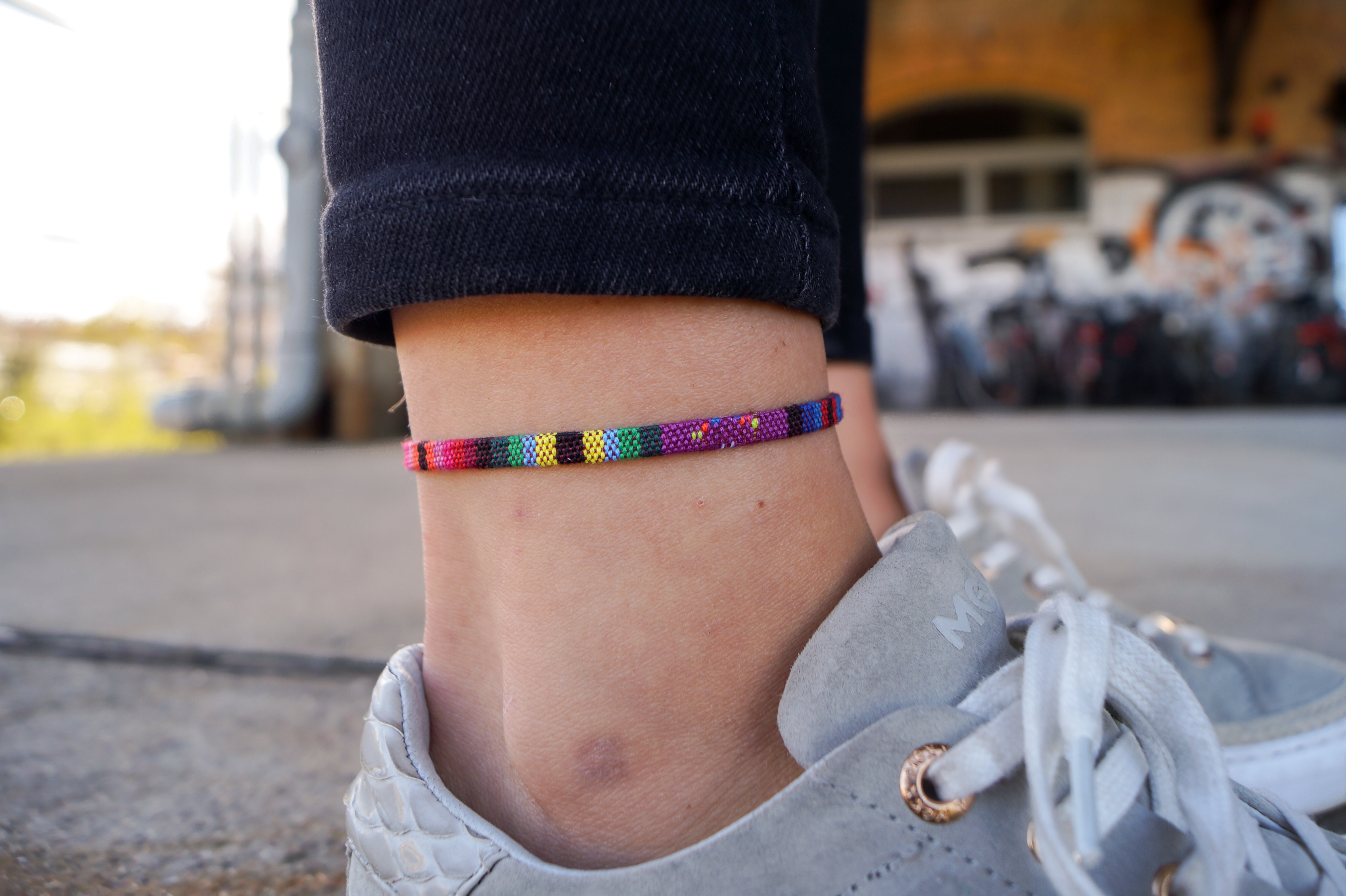 Boho Surfer Anklet - Purple Ethno