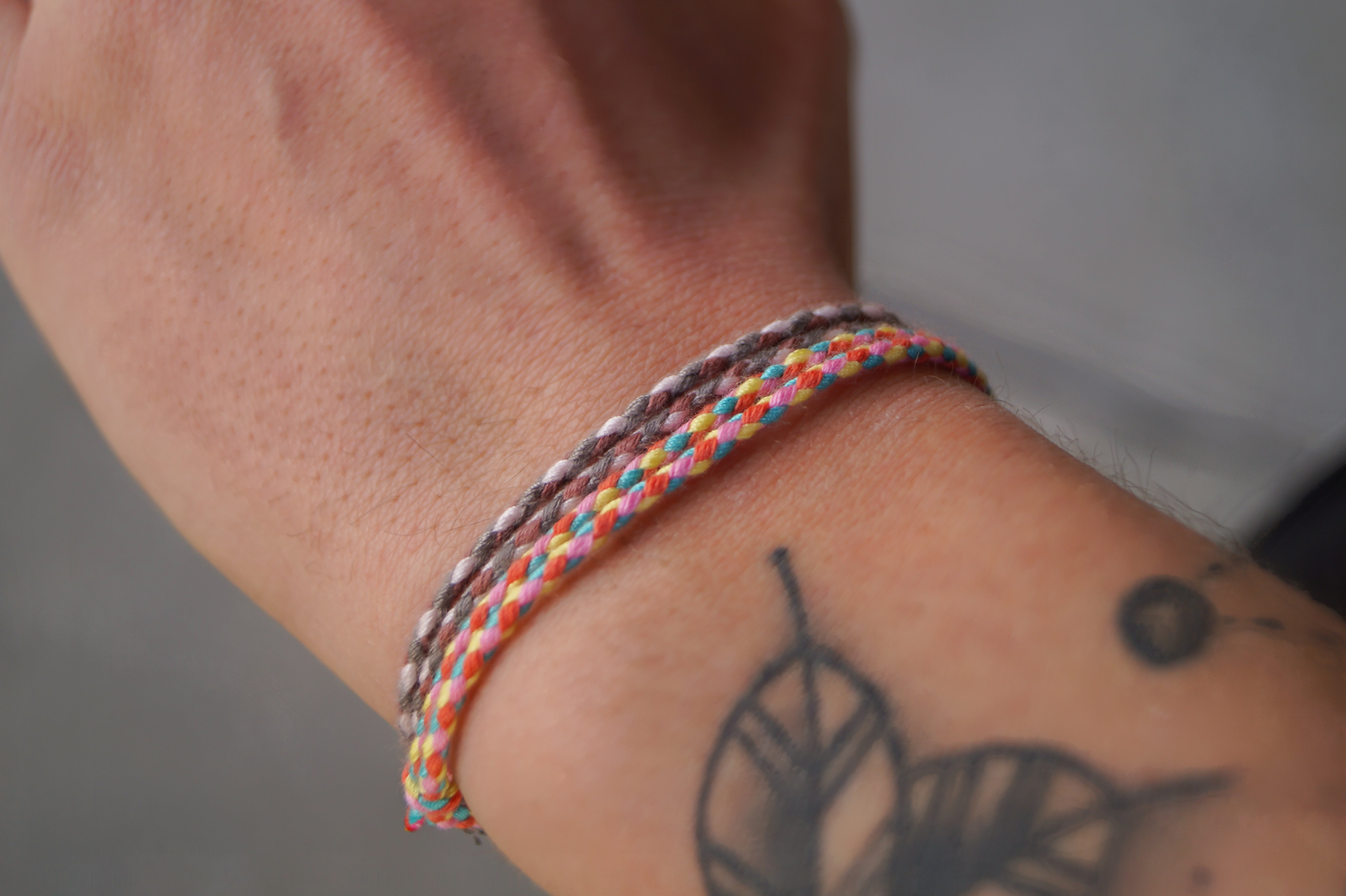 2x Cotton Surfer Bracelet -  Retro Brown
