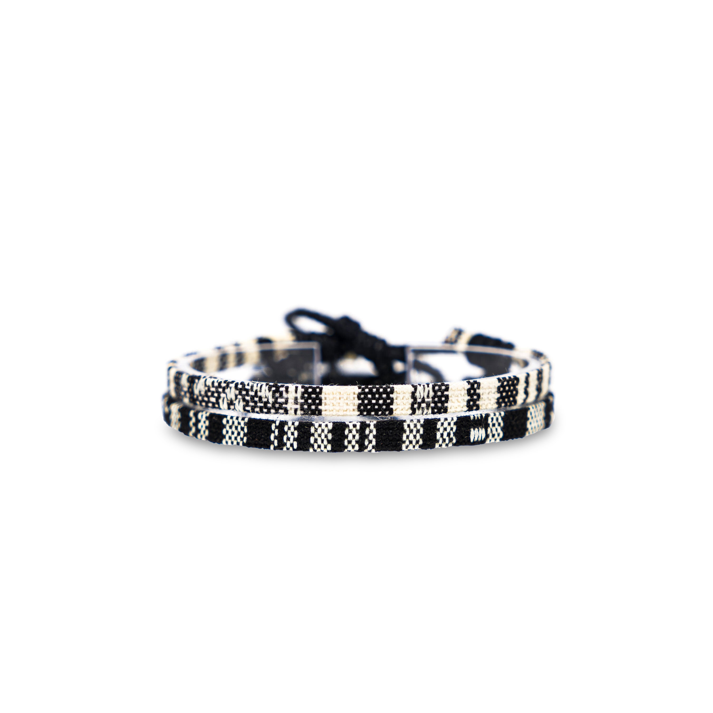 2x Boho Surfer Anklet Men - White + Black