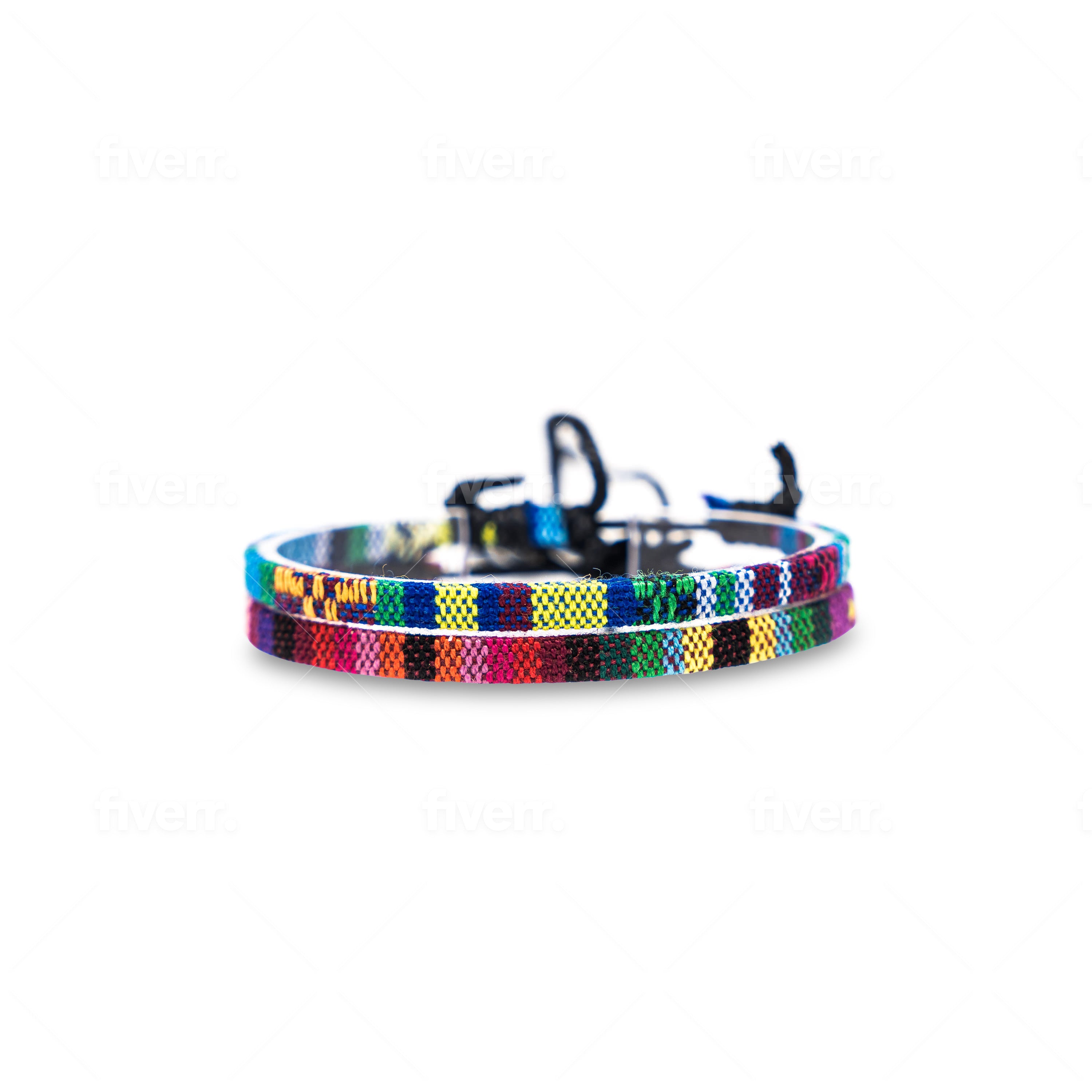 2x Boho Surfer Anklet Men - Turquoise + Purple Ethno