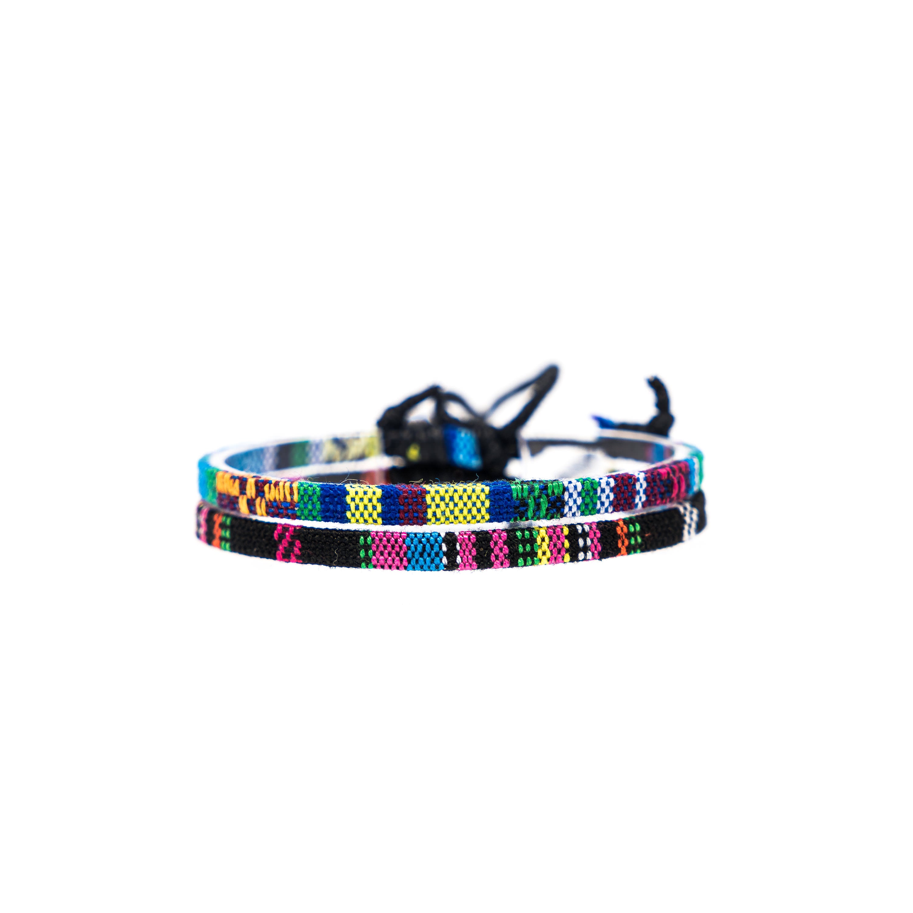 2x Boho Surfer Anklet - Turquoise + Black-Pink Flat